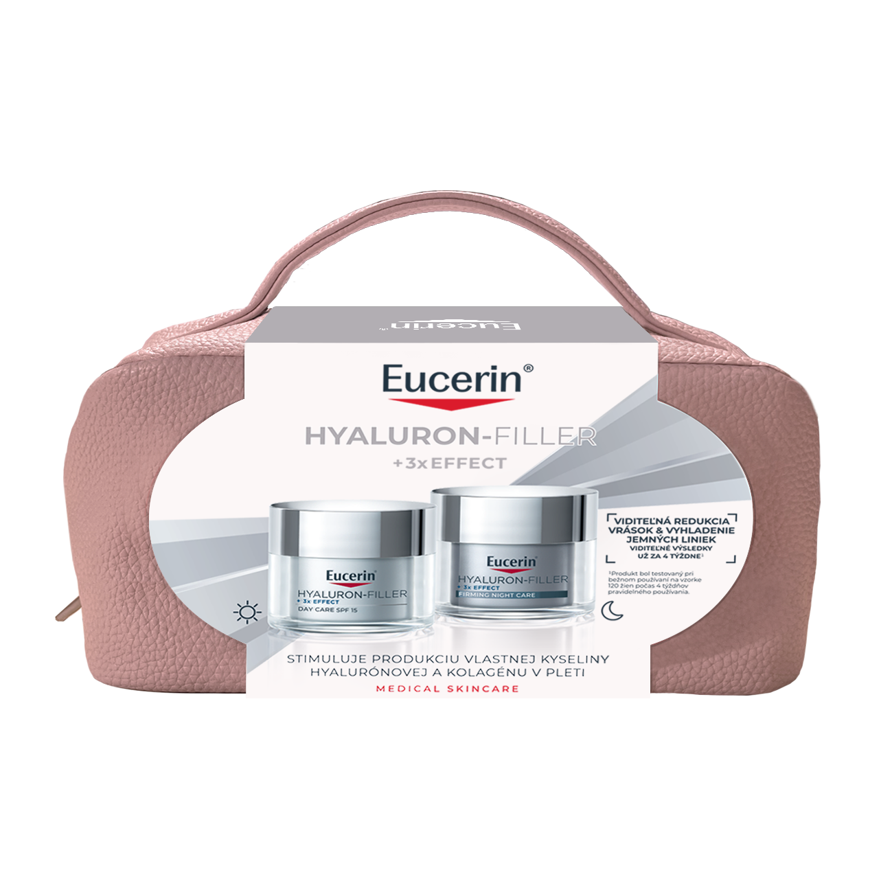 Eucerin Eucerin Vianočná taštička Hyaluron-Filler + 3x Effect Denný krém Spf 15 + Vyplňujúci nočný krém