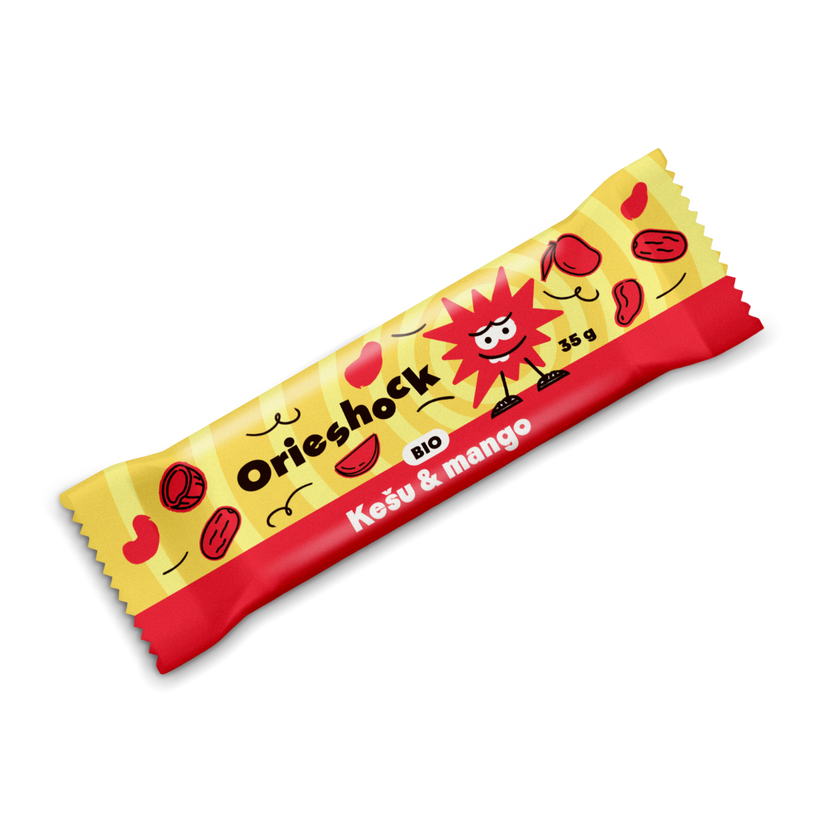 Orieshock bio ovo-orech.tyčinka kešu&mango 35g