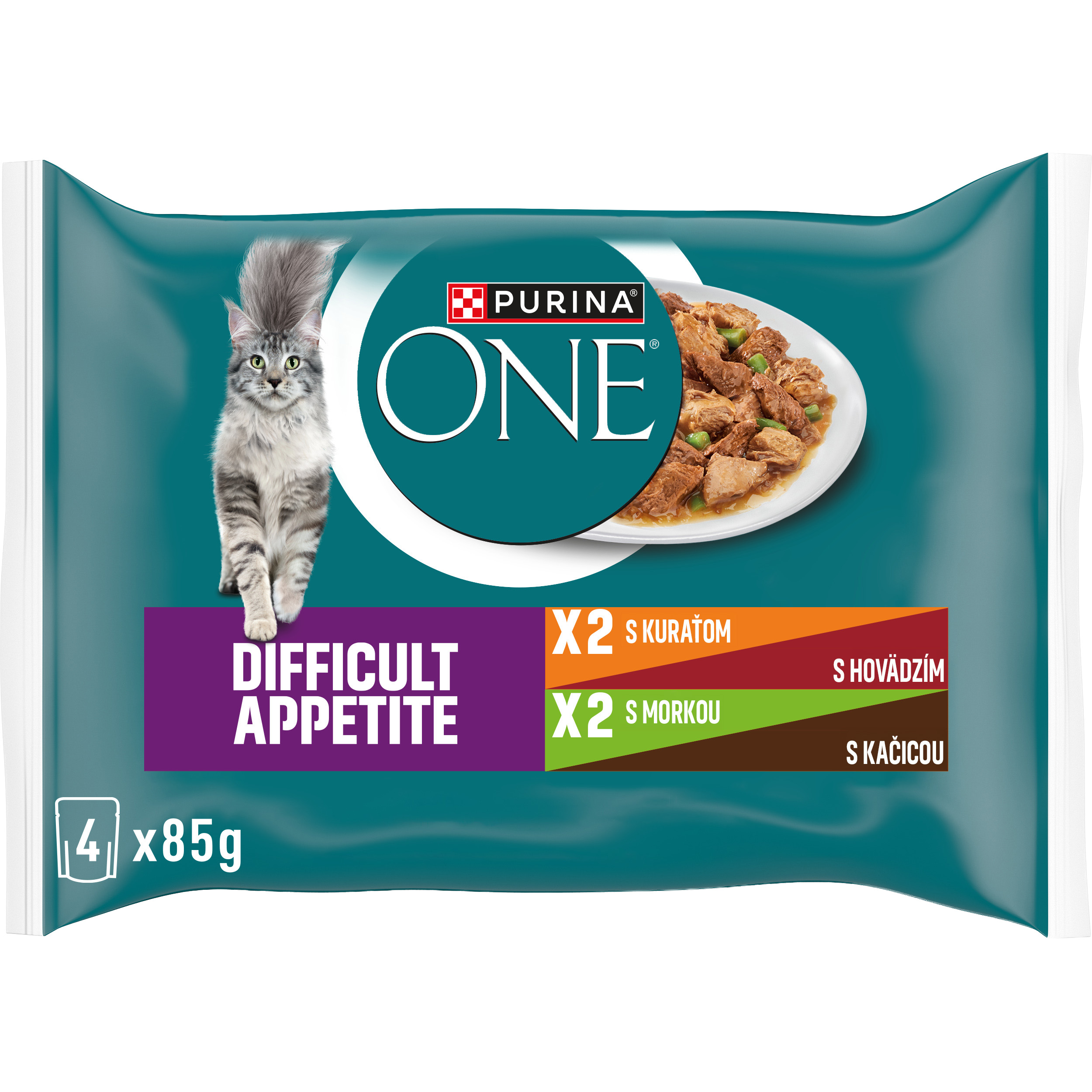 Purina ONE Purina one multipack difficult appetite mini filetky s kuraťom a mrkvou (4x85g)