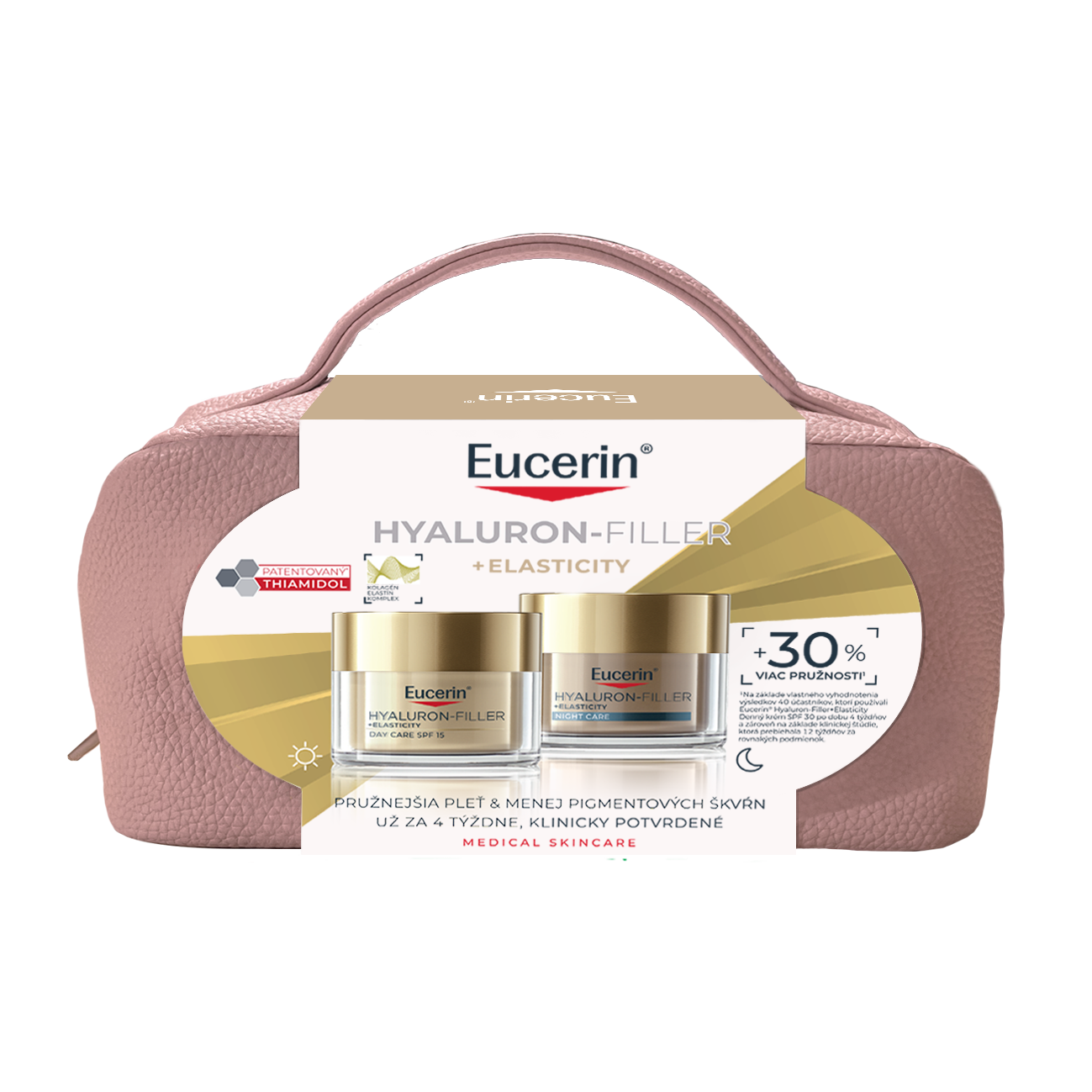 Eucerin Eucerin Vianočná taštička Hyaluron-Filler + Elasticity Denný krém Spf 15 + Nočný krém