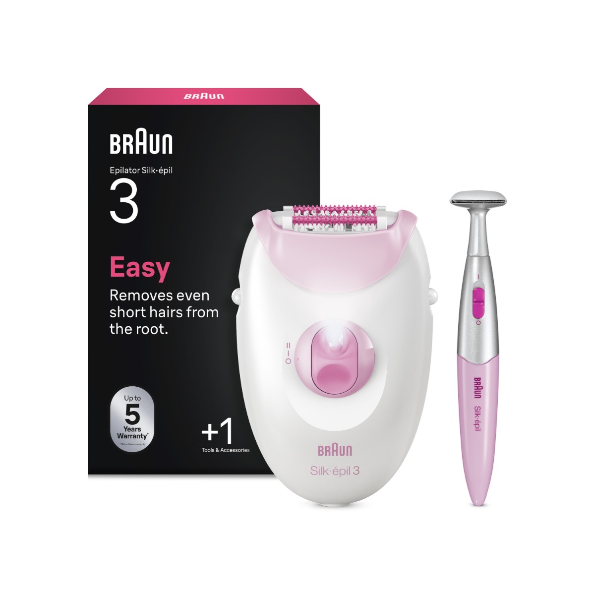 Braun Braun Silk·épil 3 3-202 káblový epilátor, ružový