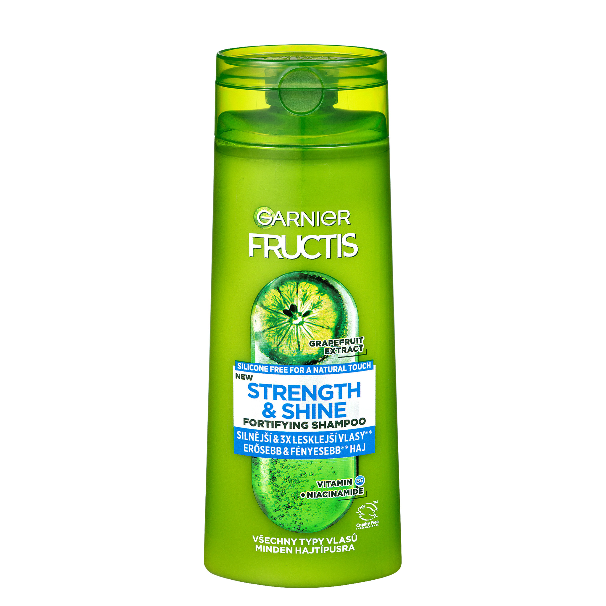 Garnier Garnier Fructis Strength & Shine Posilňujúci šampón na vlasy pre všetky typy vlasov bez lesku a sily, 400 ml