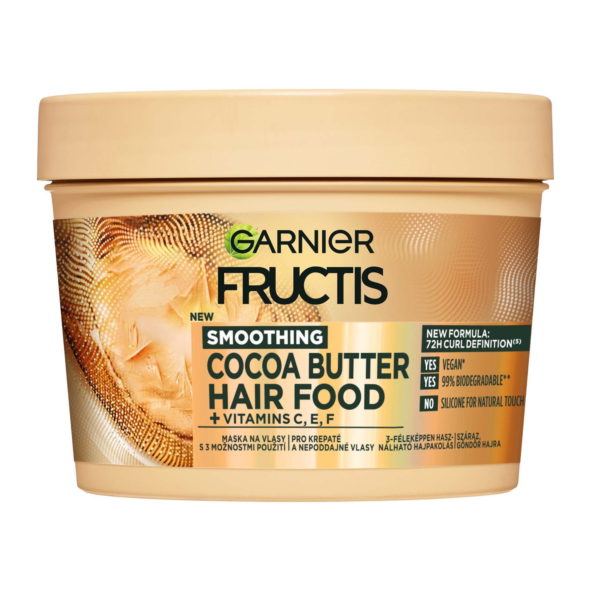 Garnier Garnier Fructis Hair Food Cocoa Butter uhladzujúca maska na vlasy na nepoddajné, krepovité vlasy, 400 ml