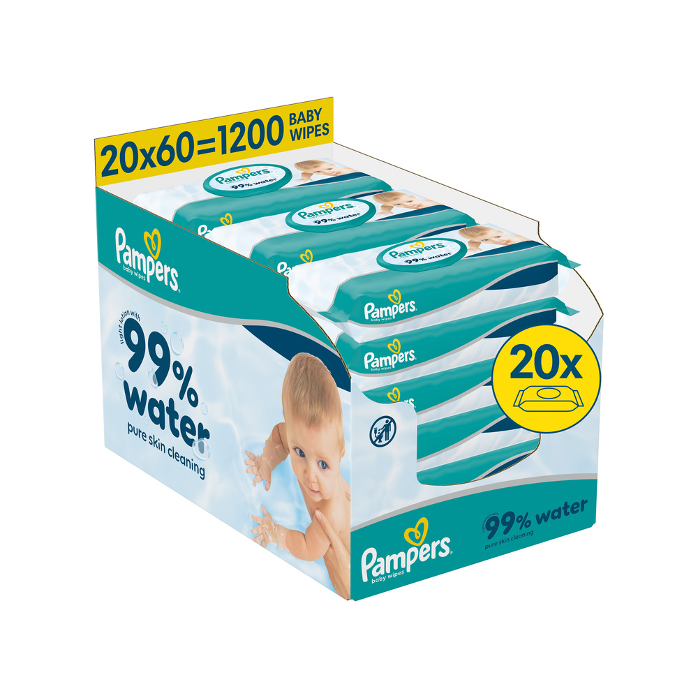 Pampers Pampers 99 % Vody Detské Čistiace Obrúsky