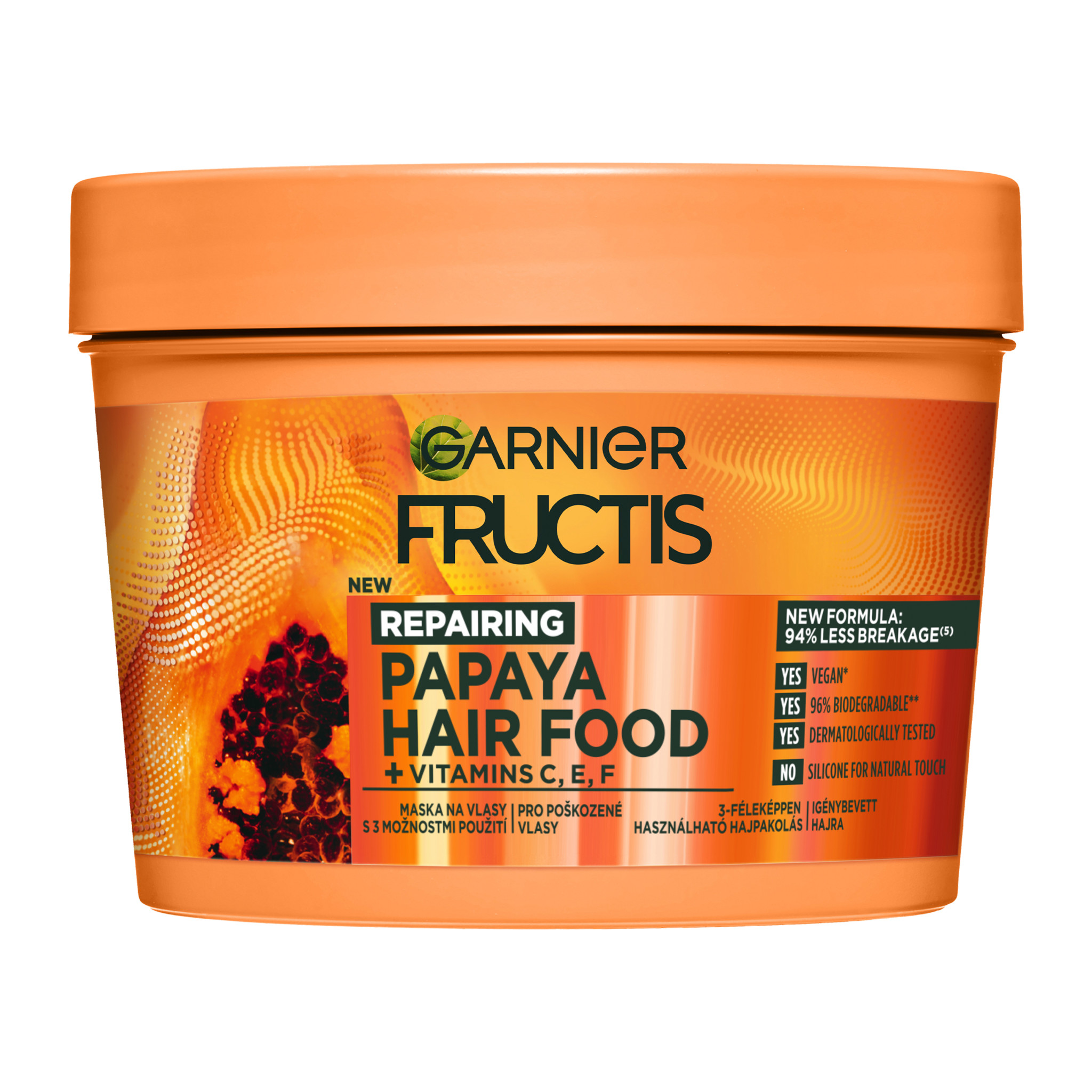 Garnier Garnier Fructis Hair Food Papaya regeneračná maska na vlasy na poškodené vlasy, 400 ml
