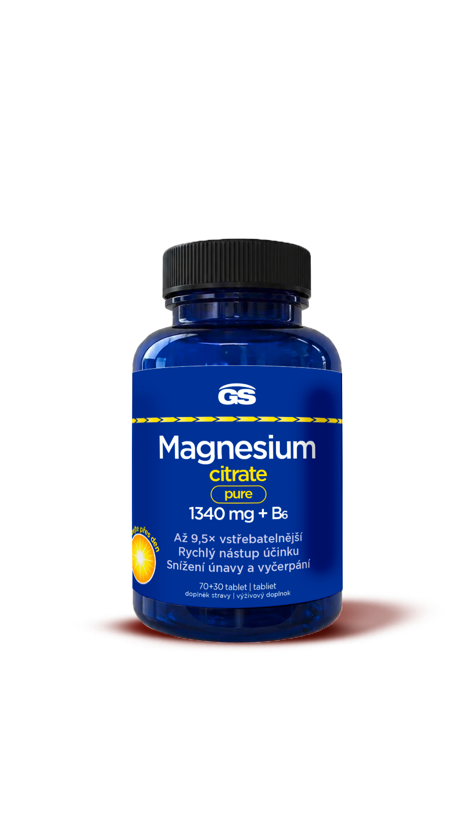 GS GS Magnesium citrate pure 1340 mg + B6, tbl. 70+30