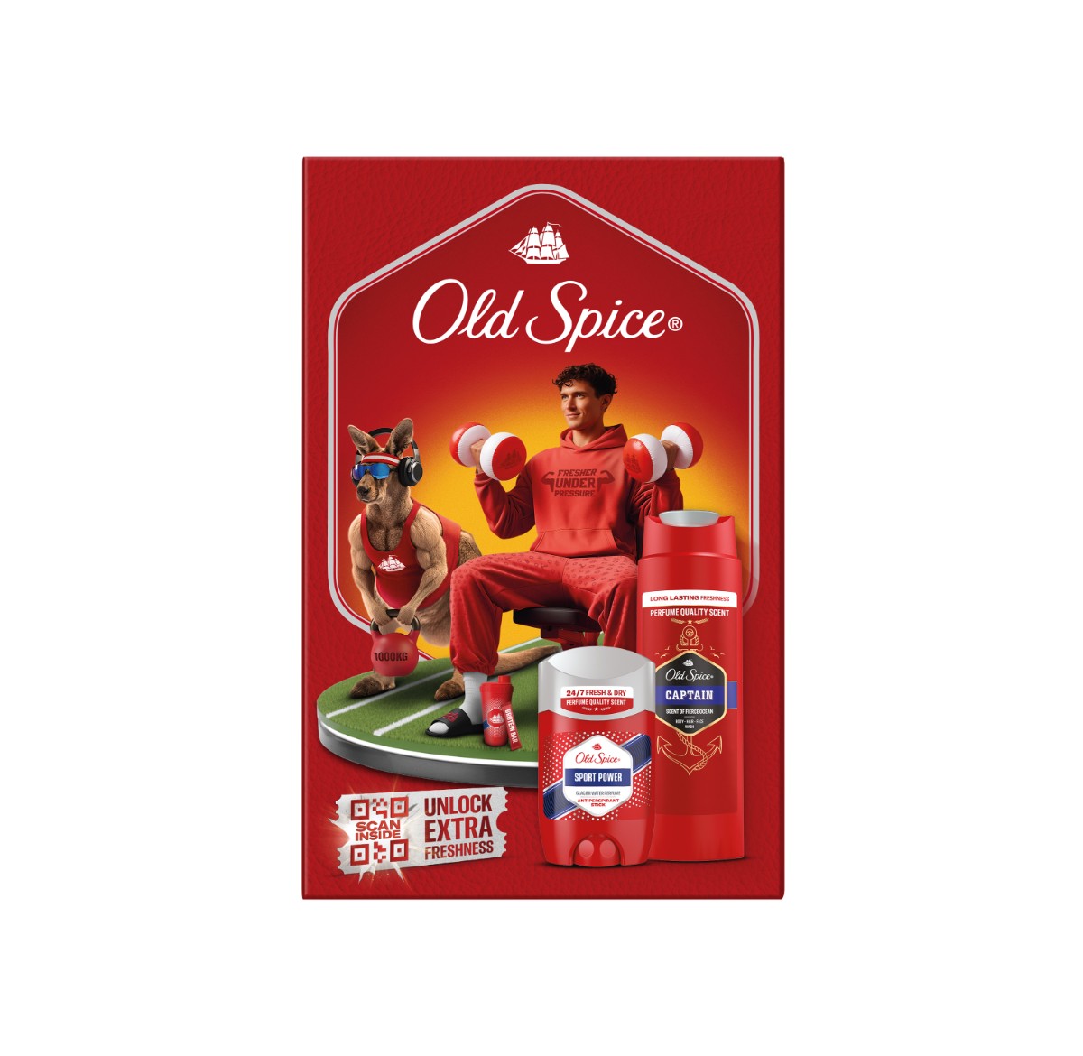 Old Spice Old Spice darčeková sada s tuhým antiperspirantom Sport Power a sprchovým gélom Captain