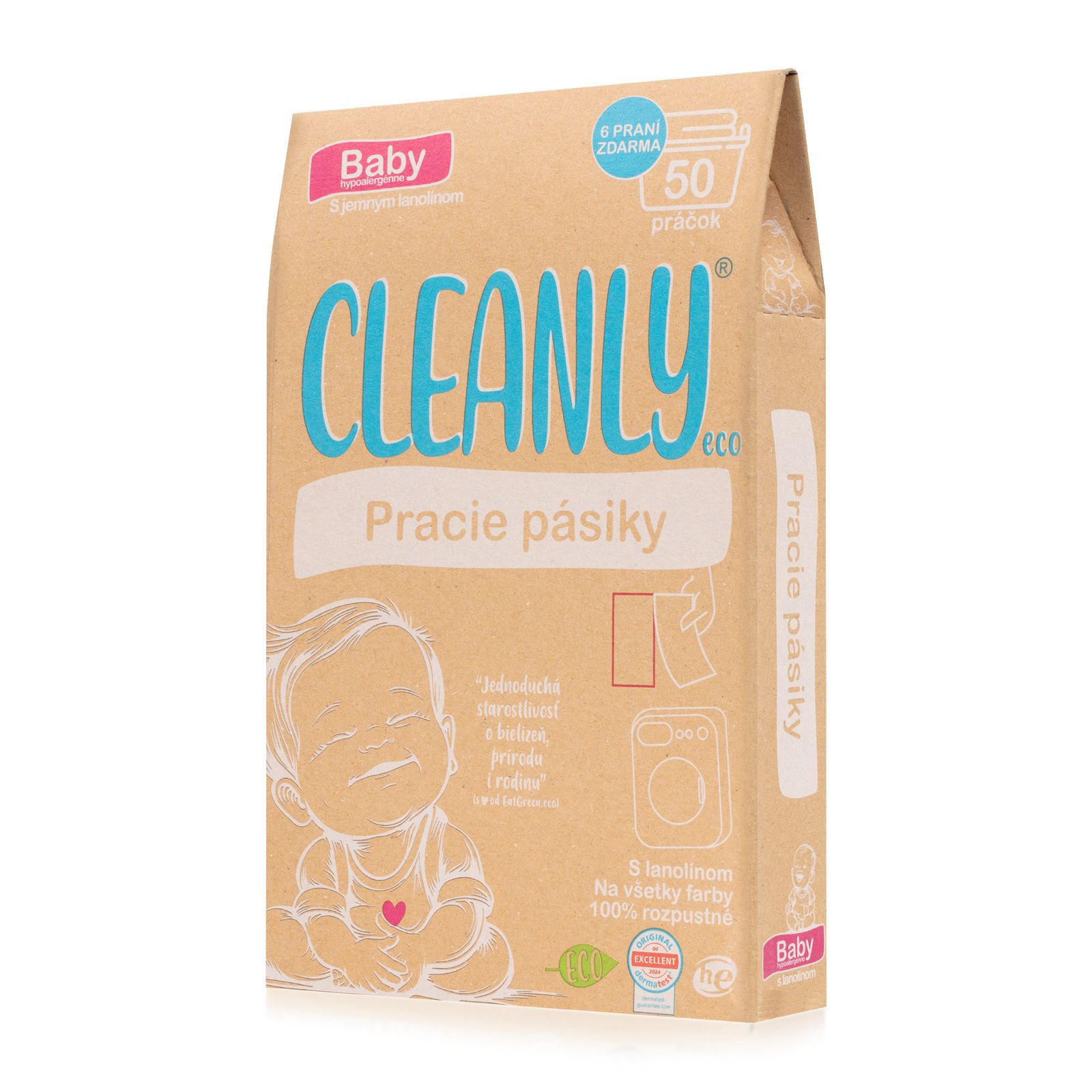 Cleanly Eco Cleanly pracie pásiky - Baby s lanolínom - 50 praní
