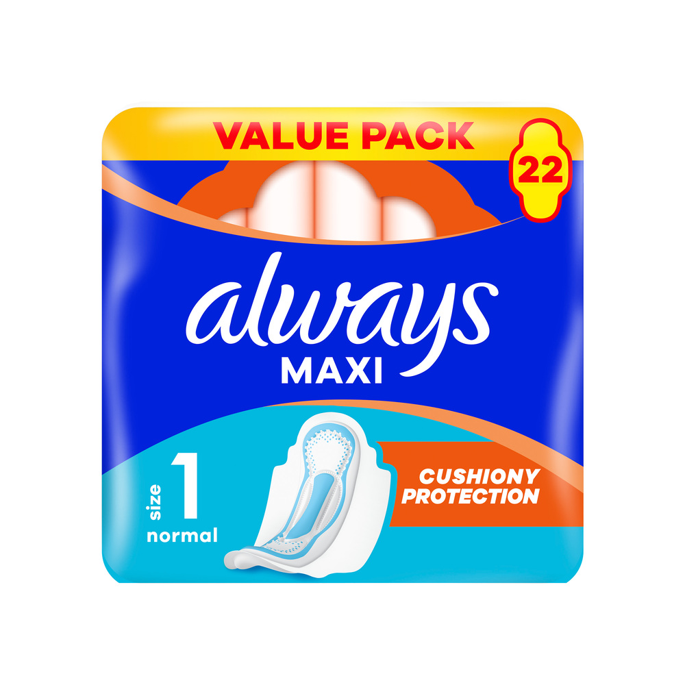 Always Always Maxi Normal Hygienické Vložky (Veľkosť 1) S Krídelkami