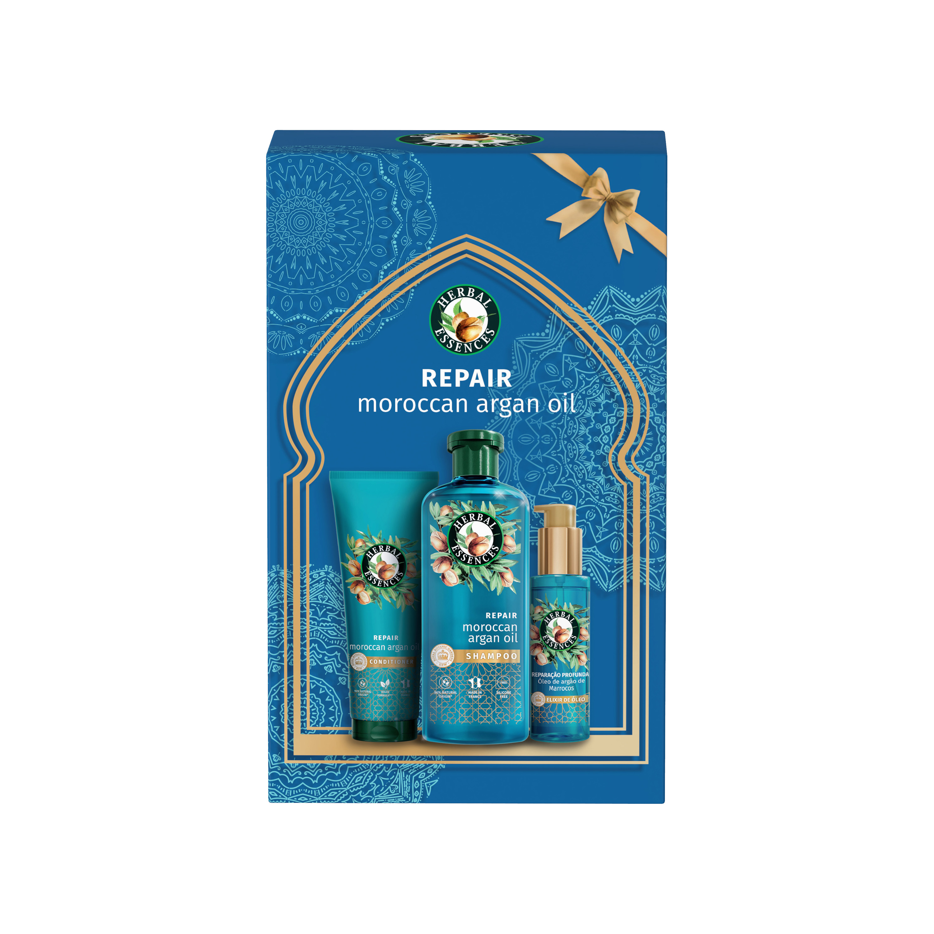 HERBAL ESSENCES Herbal Essences darčeková sada Repair Moroccan Argan Oil: šampón, kondicionér a elixír