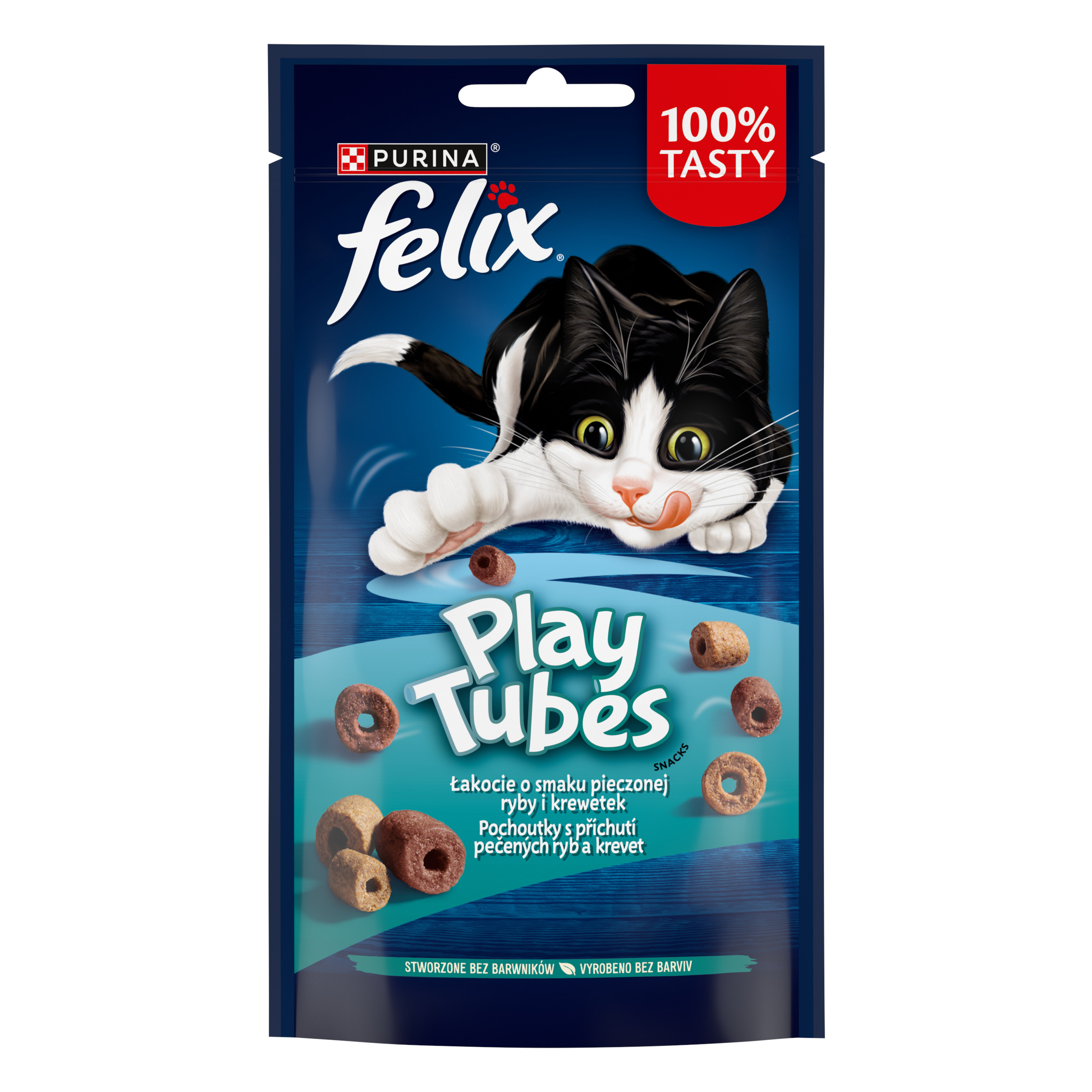 Felix play tubes s príchuťou pečených rýb a kreviet 50g