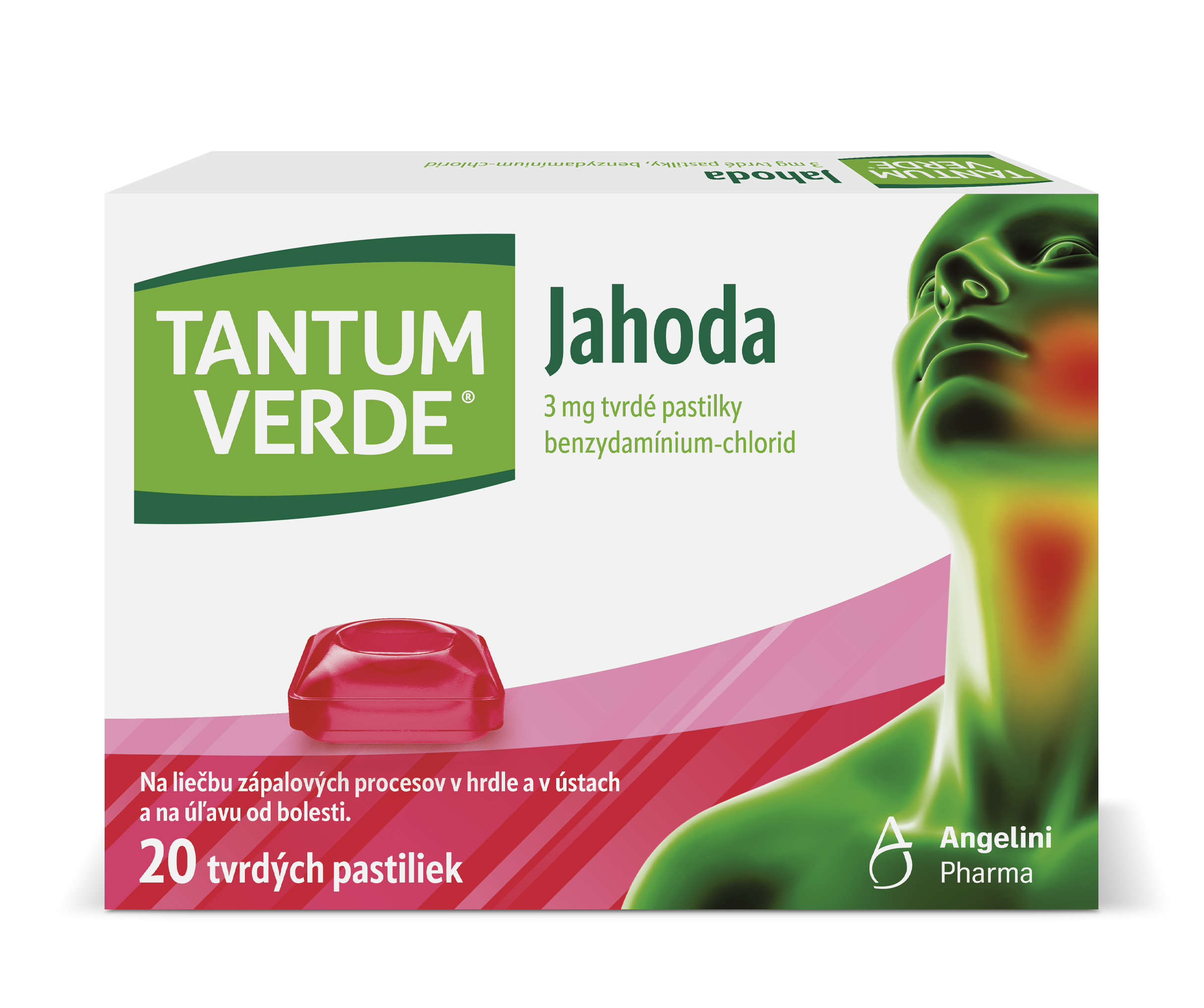Tantum Verde Tantum Verde Jahoda pas ord 3 mg (blis.Pvc/PE/Pvdc/Al)