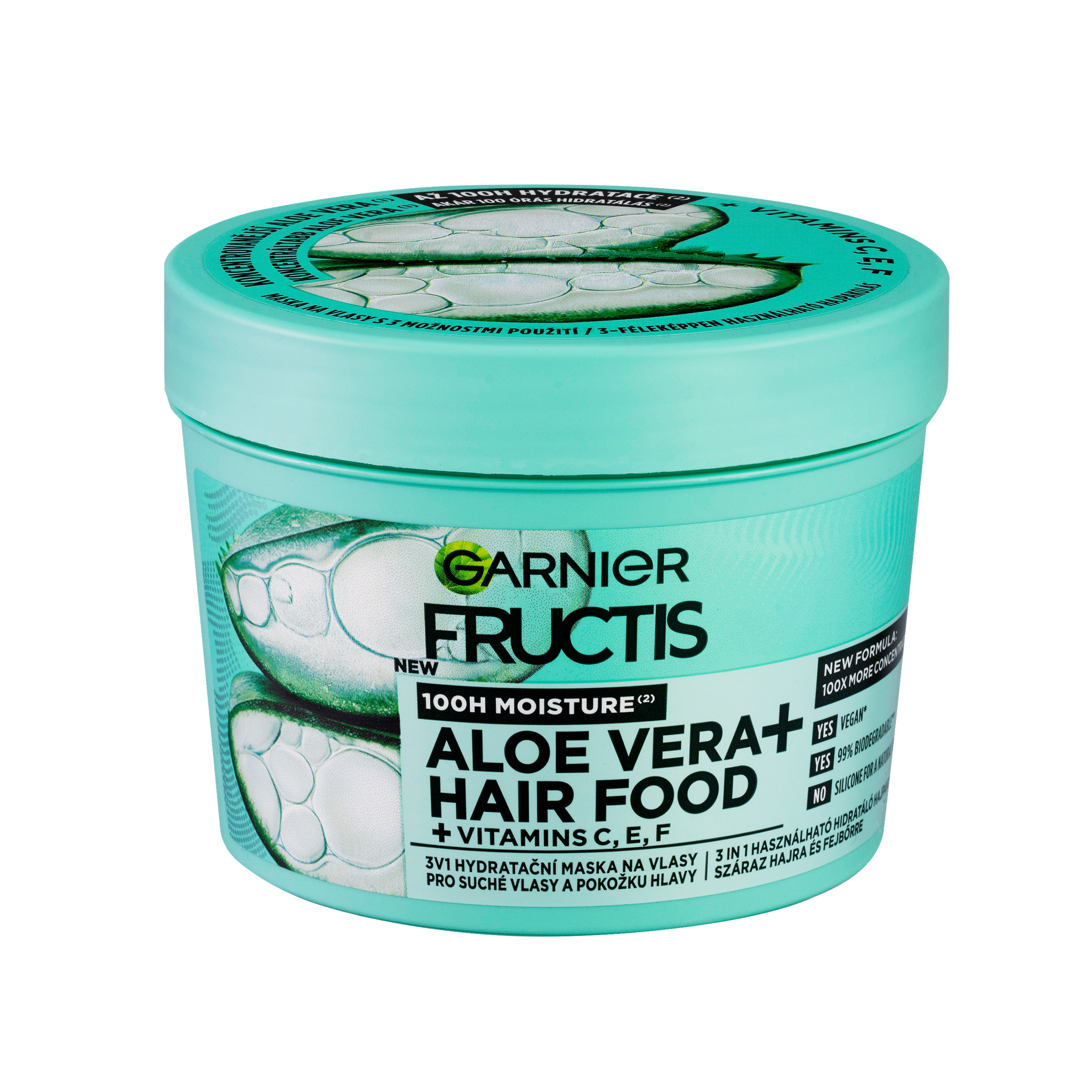 Garnier Garnier Fructis Hair Food Hydratačná Aloe Vera maska na vlasy na normálne až suché vlasy, 400 ml