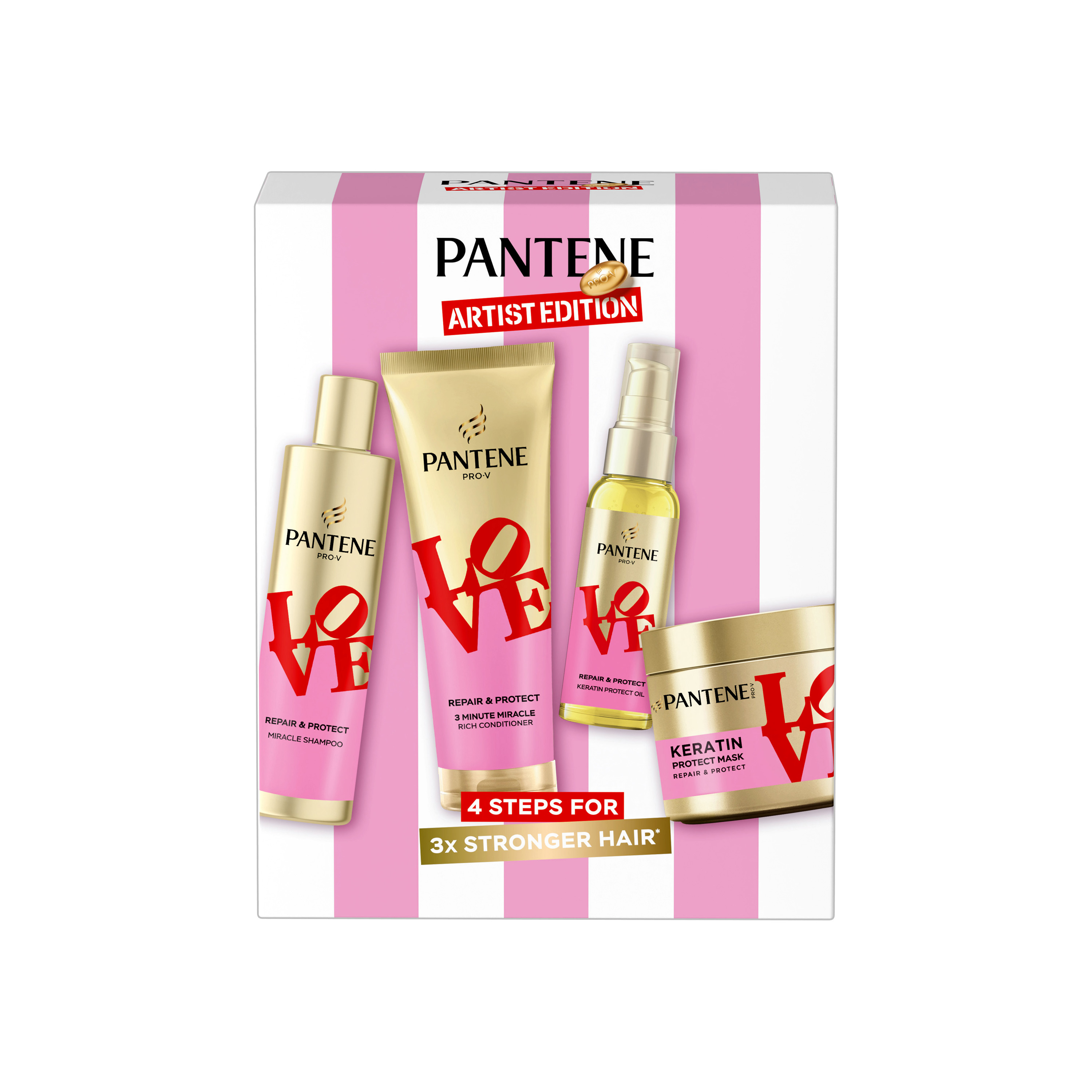 Pantene Pantene Pro-V x Robert Indiana darčeková sada Intensive Repair: šampón, kondicionér, maska a olej