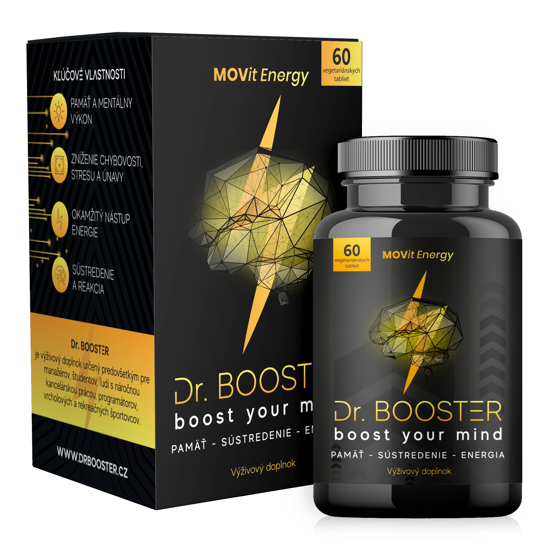 MOVit Movit Dr. Booster - pamäť, sústredenie, energia, 60 vegetariánskych tabliet