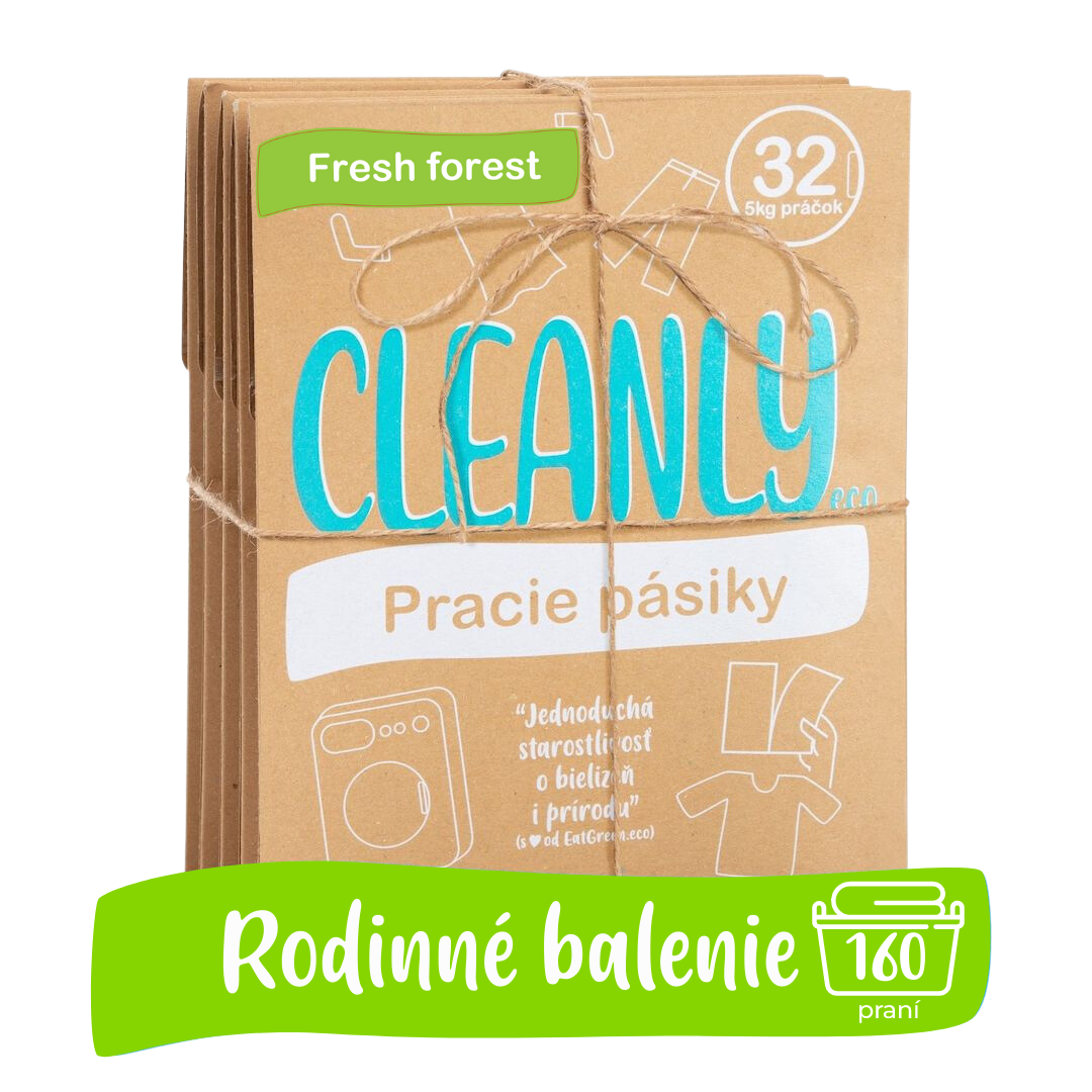 Cleanly Eco Cleanly pracie pásiky Fresh Forest, 150 praní - rodinné balenie