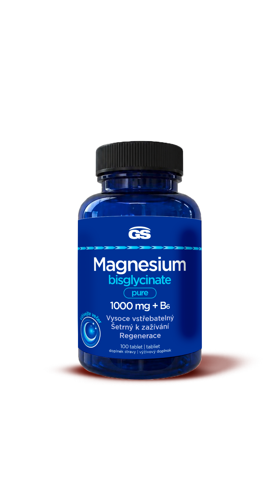 GS GS Magnesium bisglycinate pure 1000 mg + B6, tbl. 100