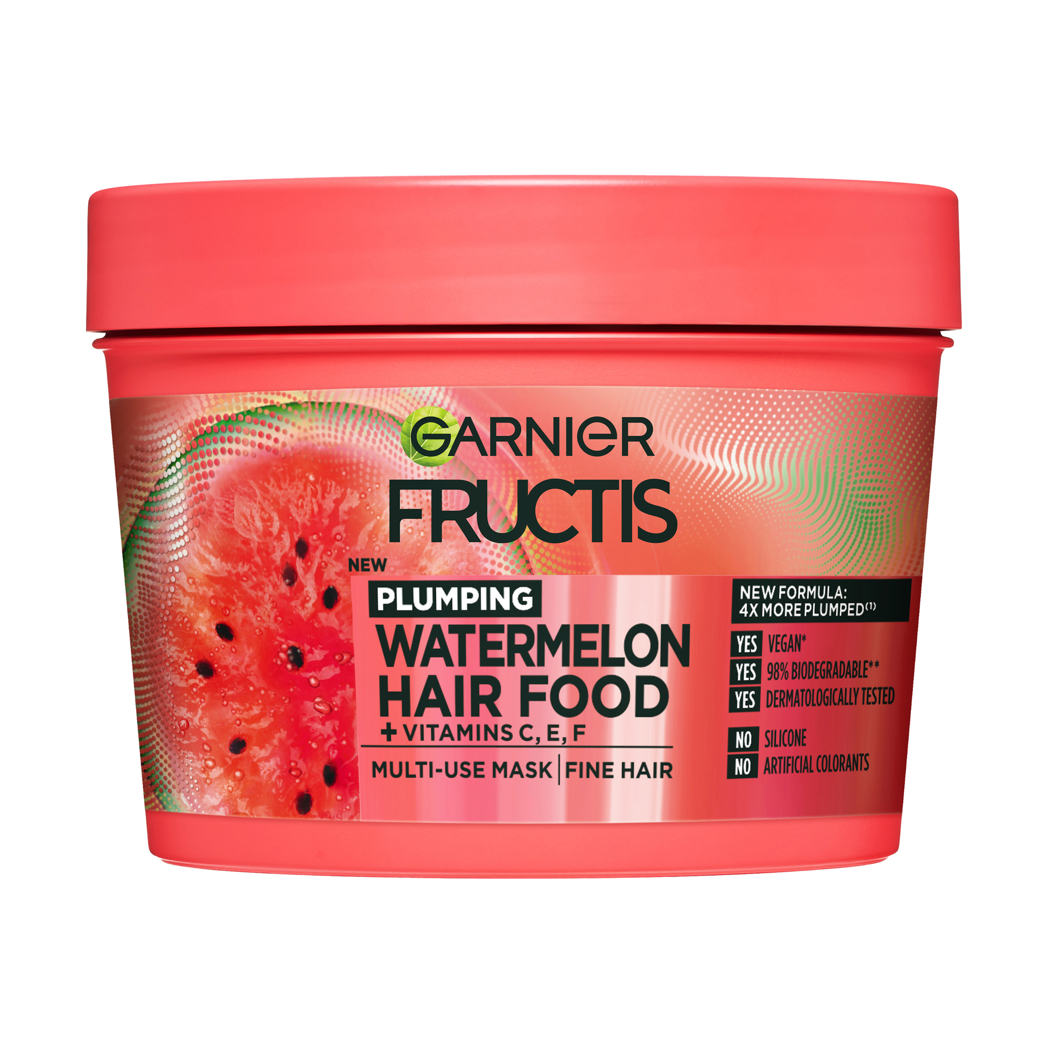 Garnier Garnier Fructis Hair Food Watermelon 3v1 maska na vlasy na jemné vlasy bez objemu, 400 ml