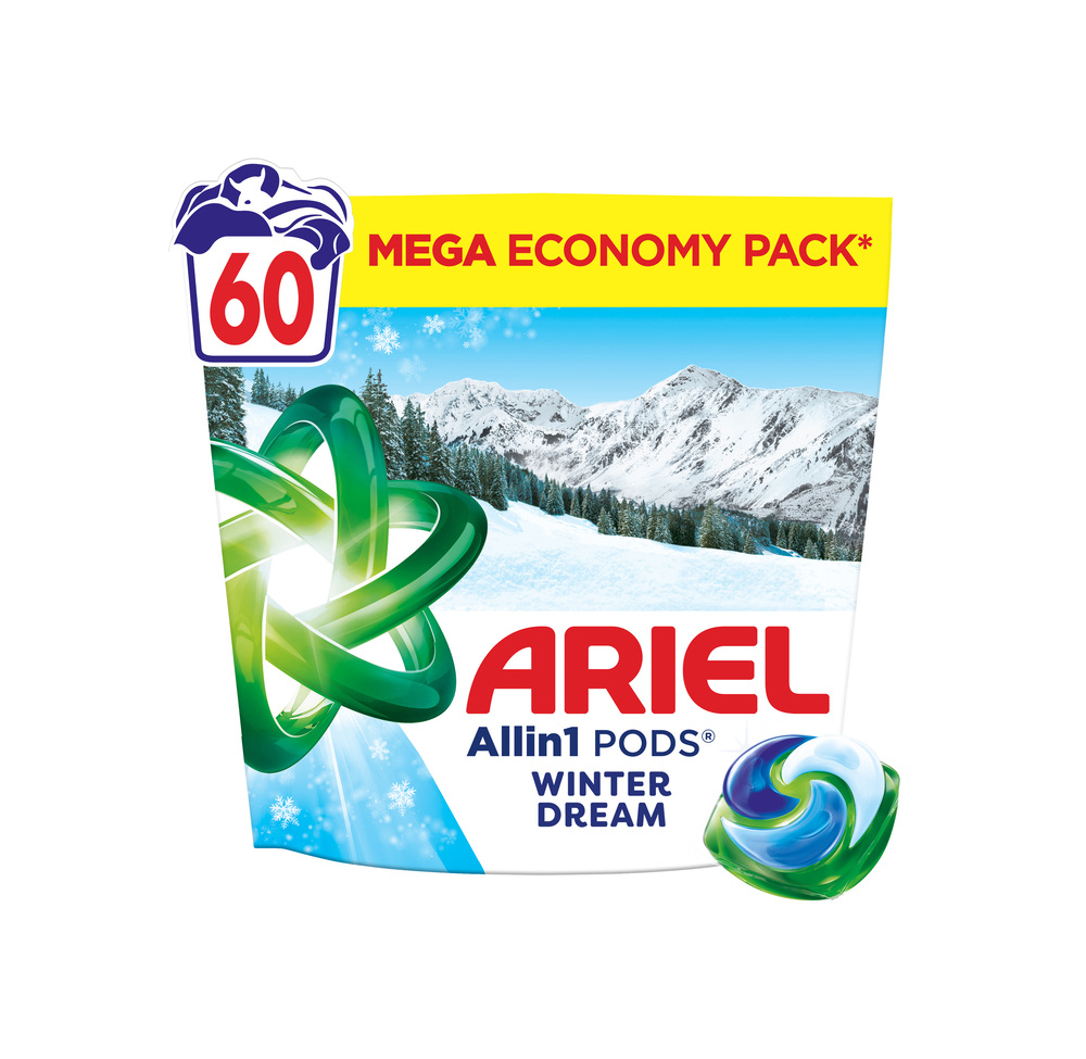 Ariel Ariel Allin1 Pods®, Kapsule Na Pranie S Tekutým Pracím Prostriedkom, Winter Dream, S Dotykom Svieža Vôňa Lenor