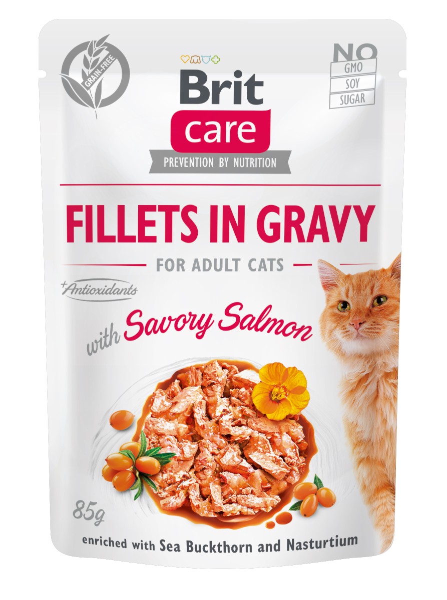 Brit Care Brit care cat kitten filety v om. Losos 85g a.u.v.