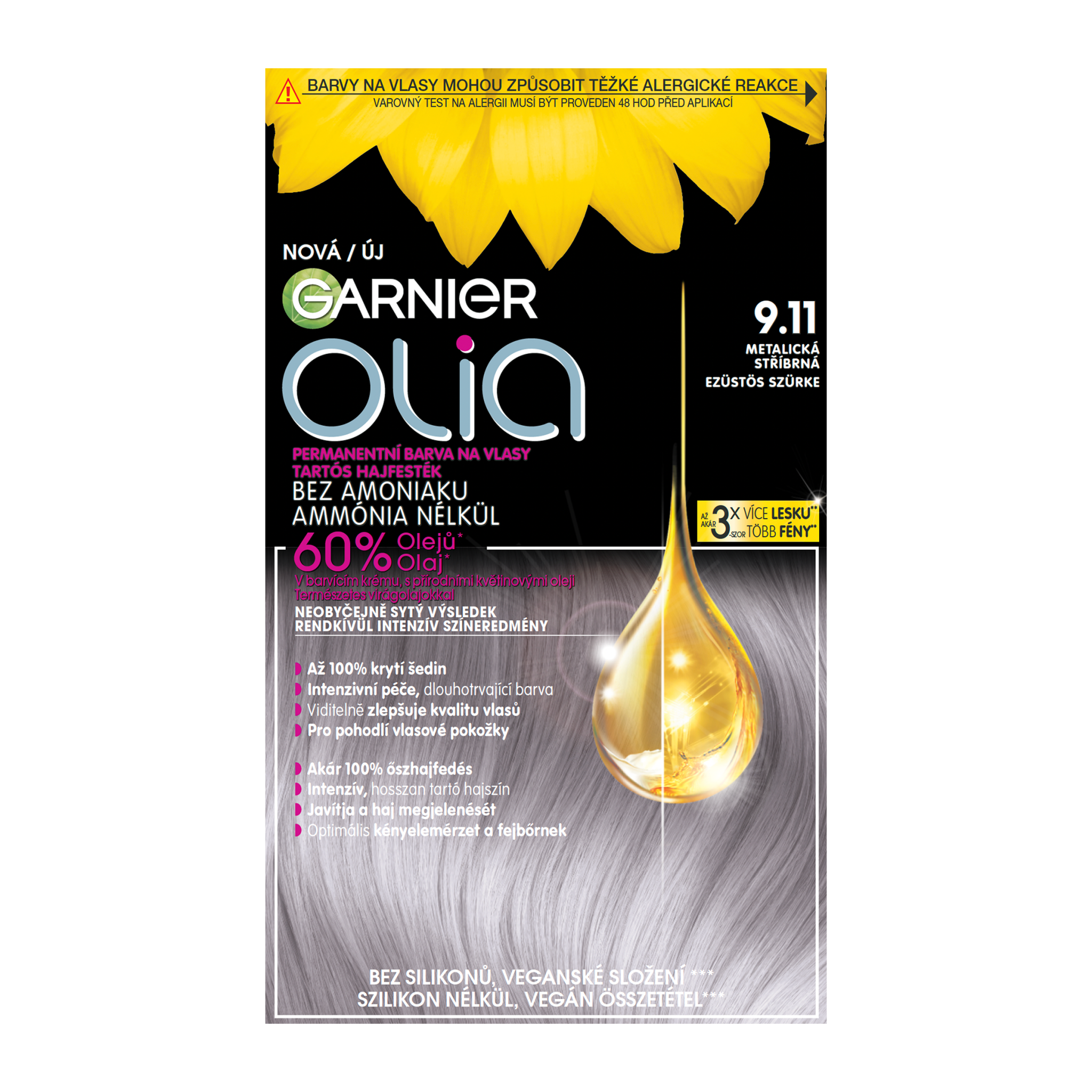 Garnier Garnier Olia permanentná farba na vlasy 9.11 Metalická strieborná