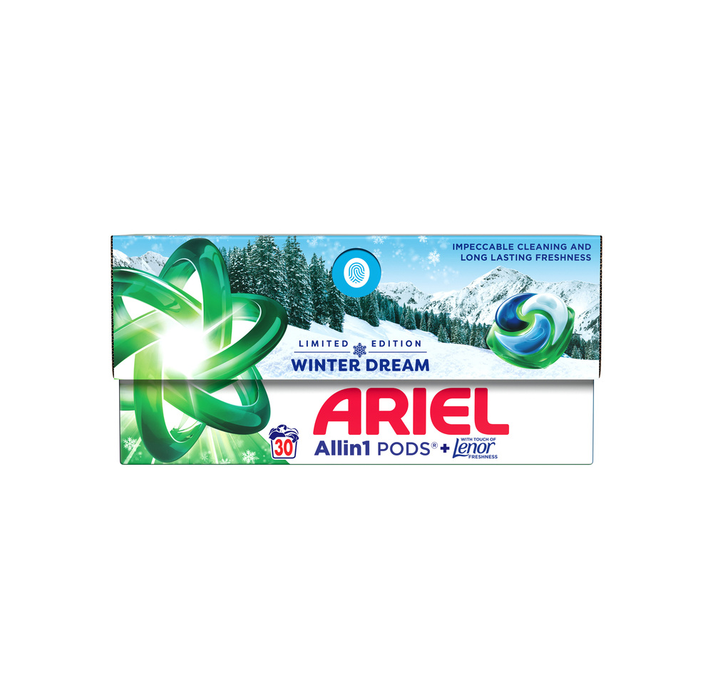 Ariel Ariel Allin1 Pods®, Kapsule Na Pranie S Tekutým Pracím Prostriedkom, Winter Dream, S Dotykom Svieža Vôňa Lenor