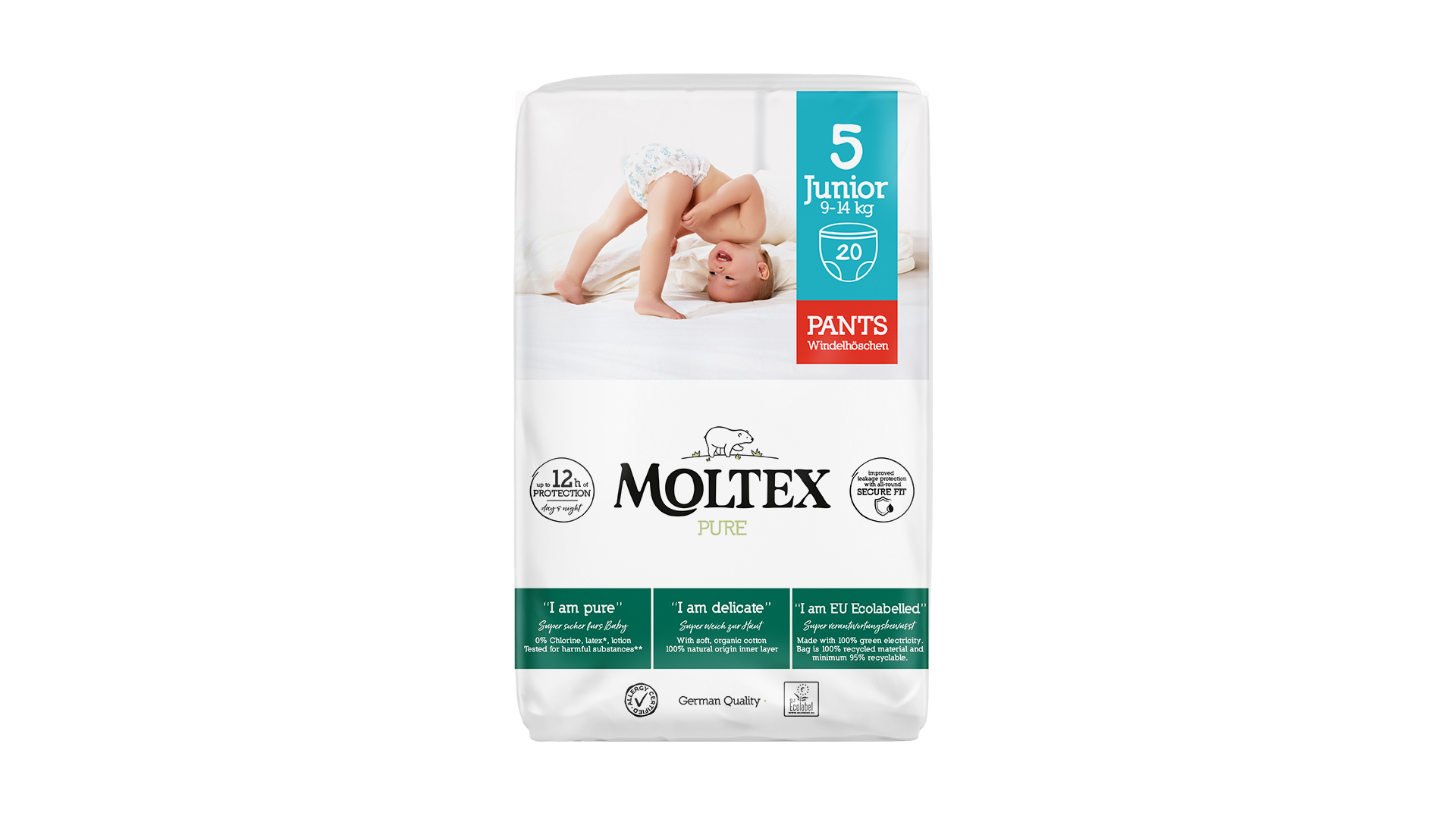Moltex Moltex Pure & Nature Naťahovacie plienkové nohavičky Junior 9 - 14 kg