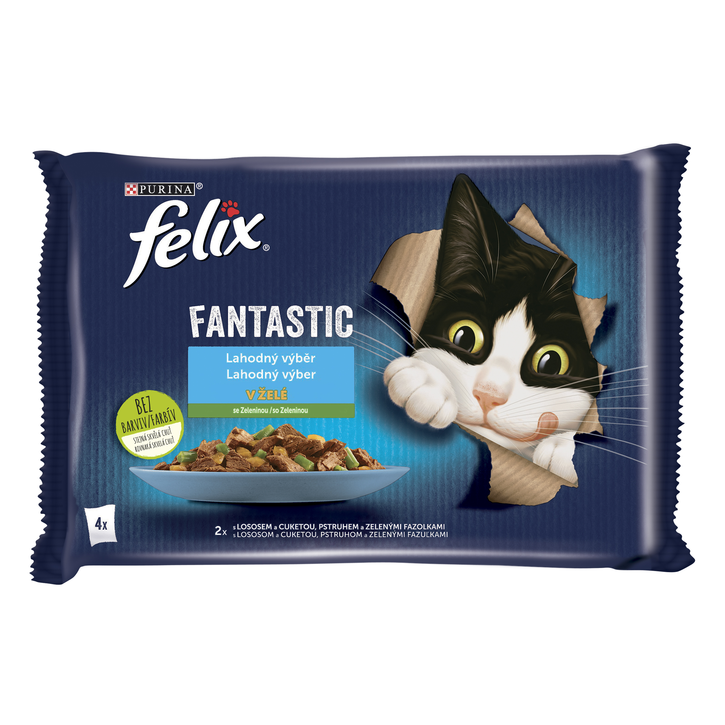Felix Felix Fantastic kapsičky pre mačky losos, pstruh 4x85 g