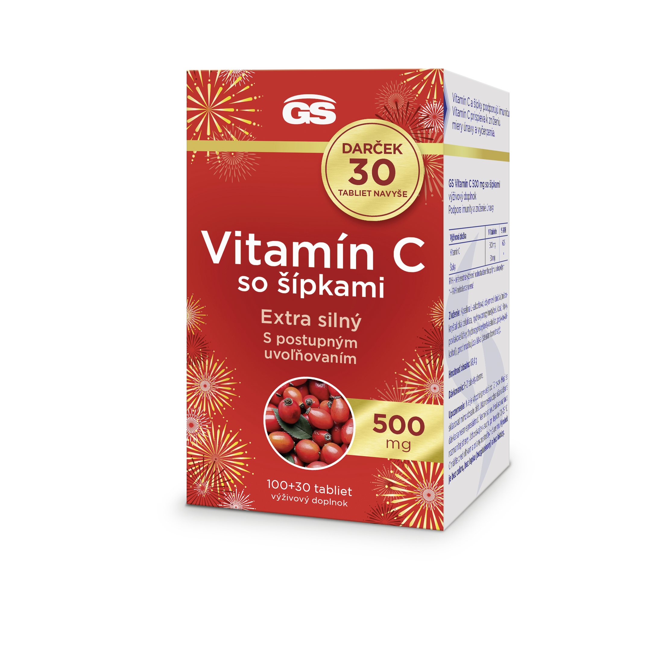 GS GS Vitamin C500 se šípky tbl. 100+30 darček