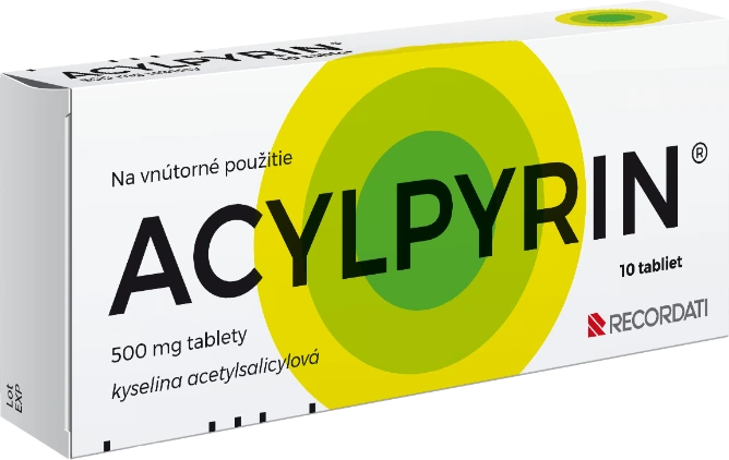Acylpyrin Acylpyrin 500 mg tablety pri bolesti a horúčke – kyselina acetylsalicylová – 10 ks