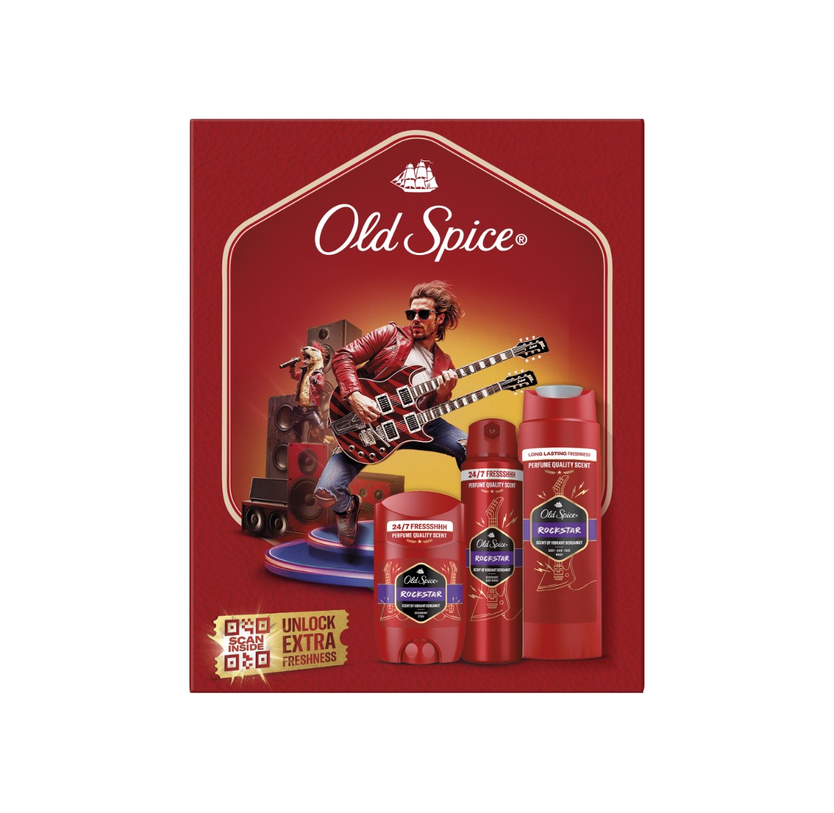 Old Spice Old Spice darčeková sada Rockstar s tuhým deodorantom a sprchovým gélom