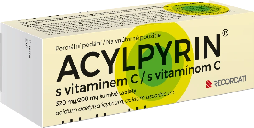 Acylpyrin Acylpyrin s vitamínom C šumivé tablety pri bolesti a horúčke – 12 ks