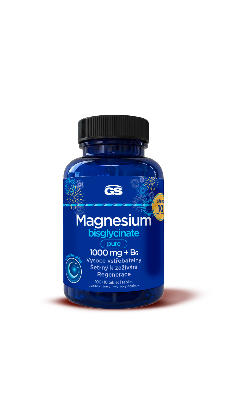 GS GS Magnesium bisglycinate pure 1000 mg + B6, tbl. 100+10 darček