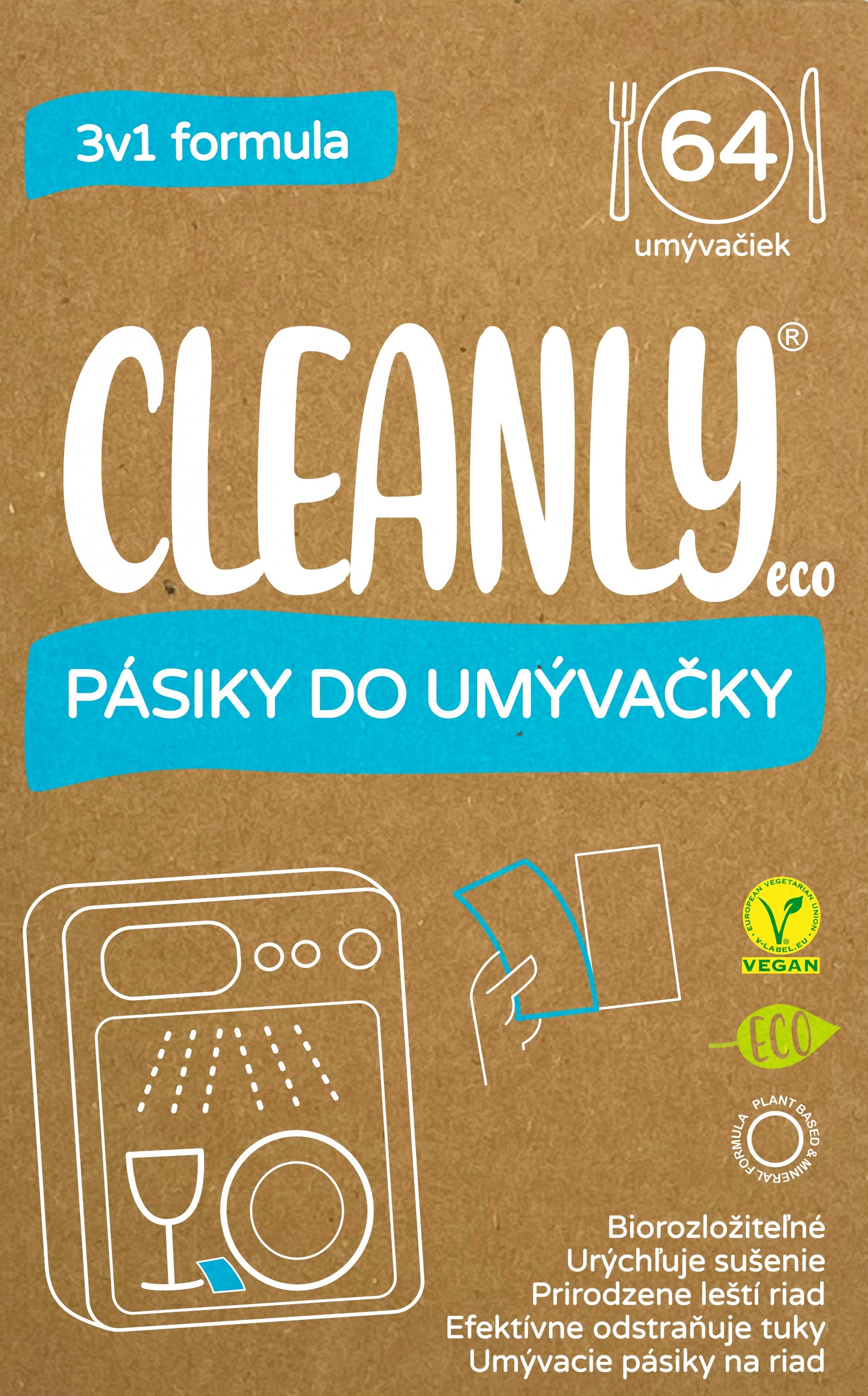Cleanly Eco Cleanly pásiky do umývačky - 64 dávok