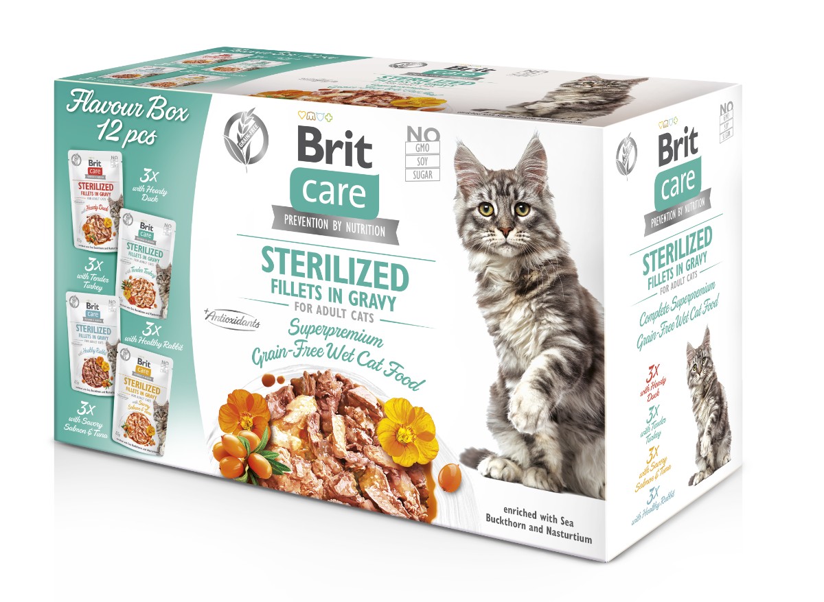 Brit Care Brit care cat flavour box steril filety v om. 12x85g a.u.v.