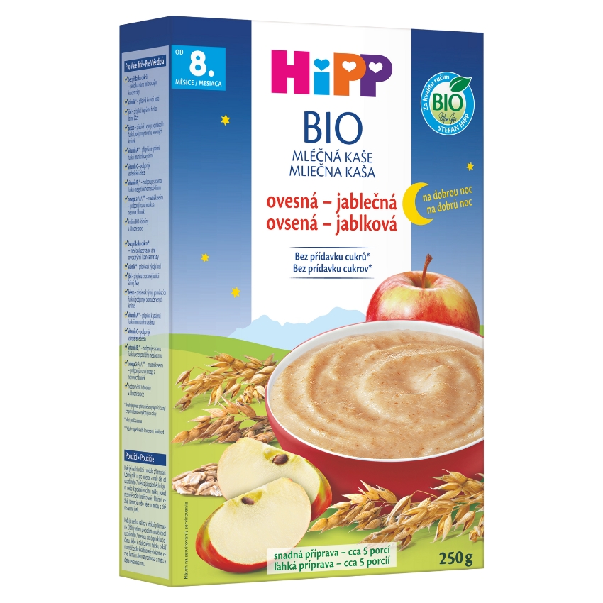 Hipp Hipp bio mliečna kaša dobrú noc ovseno-jablková