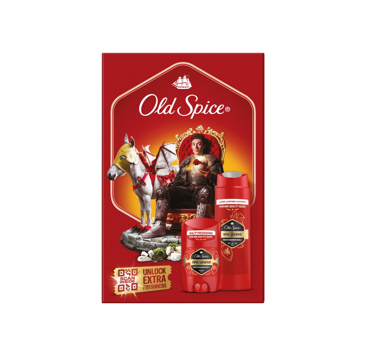 Old Spice Old Spice darčeková sada Knight s tuhým deodorantom a sprchovým gélom Epic Legend
