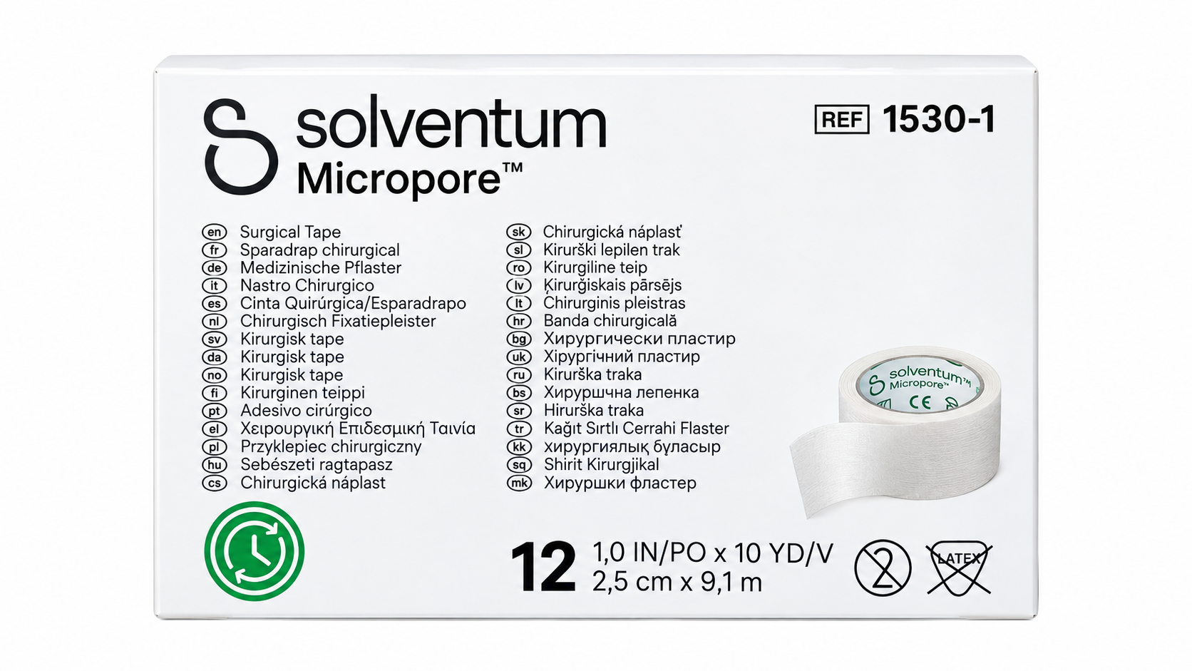 Solventum Transpore Solventum Micropore 15301 2,5Cmx9,1M 12Ks
