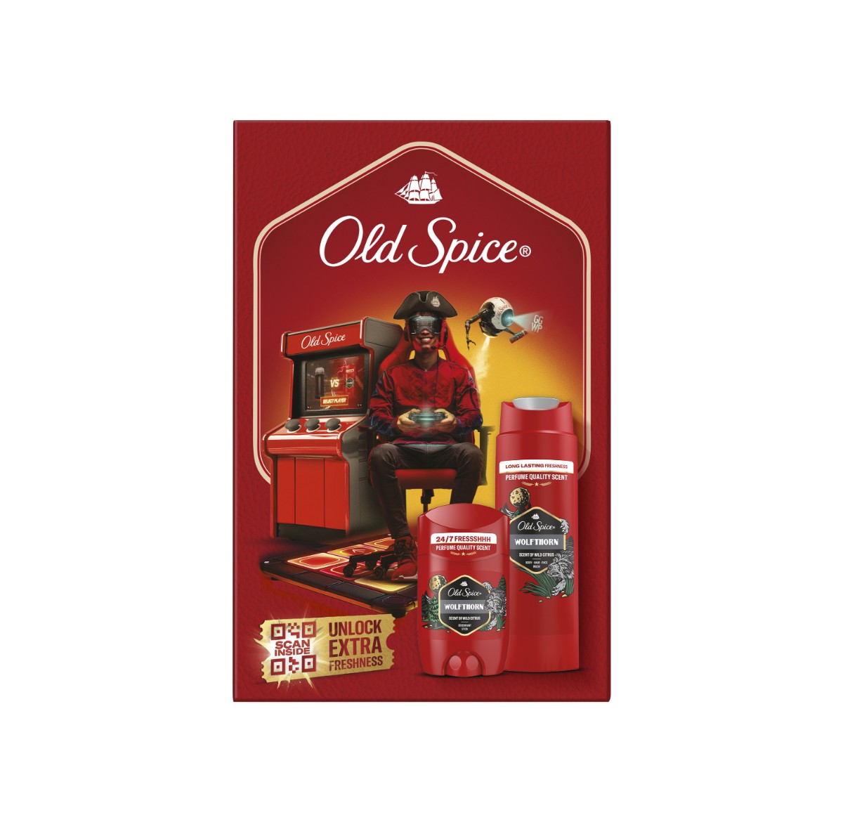 Old Spice Old Spice darčeková sada Gamer s tuhým deodorantom a sprchovým gélom Wolfthorn
