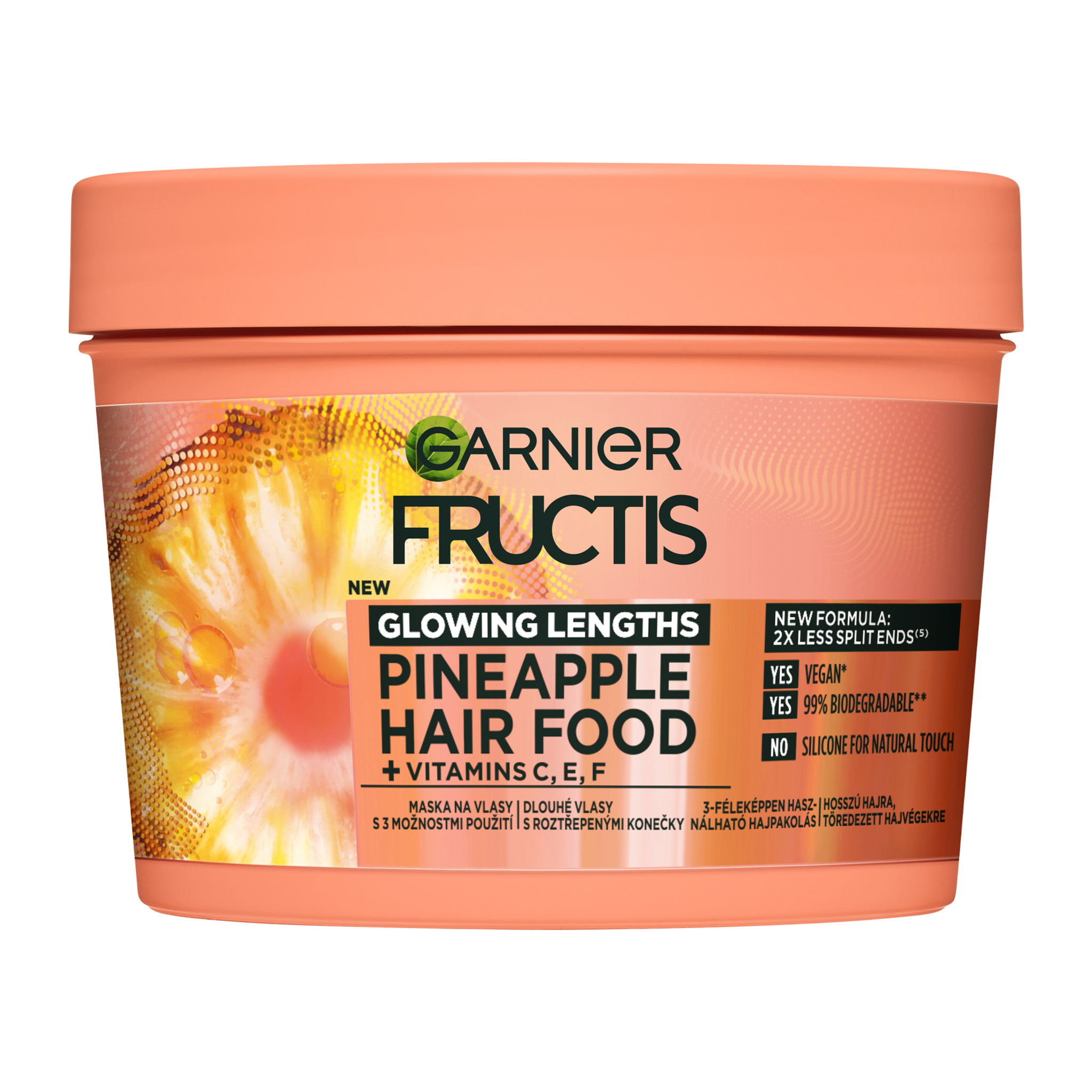 Garnier Garnier Fructis Hair Food Pineapple 3v1 maska na vlasy na dlhé vlasy, 400 ml