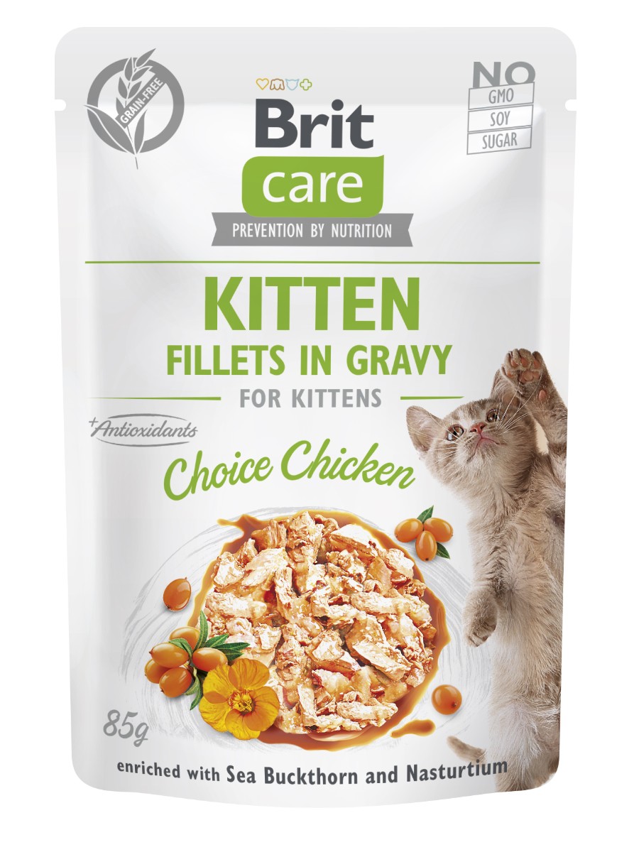 Brit Care Brit care cat kitten filety v om. Kur.mäso 85g a.u.v.
