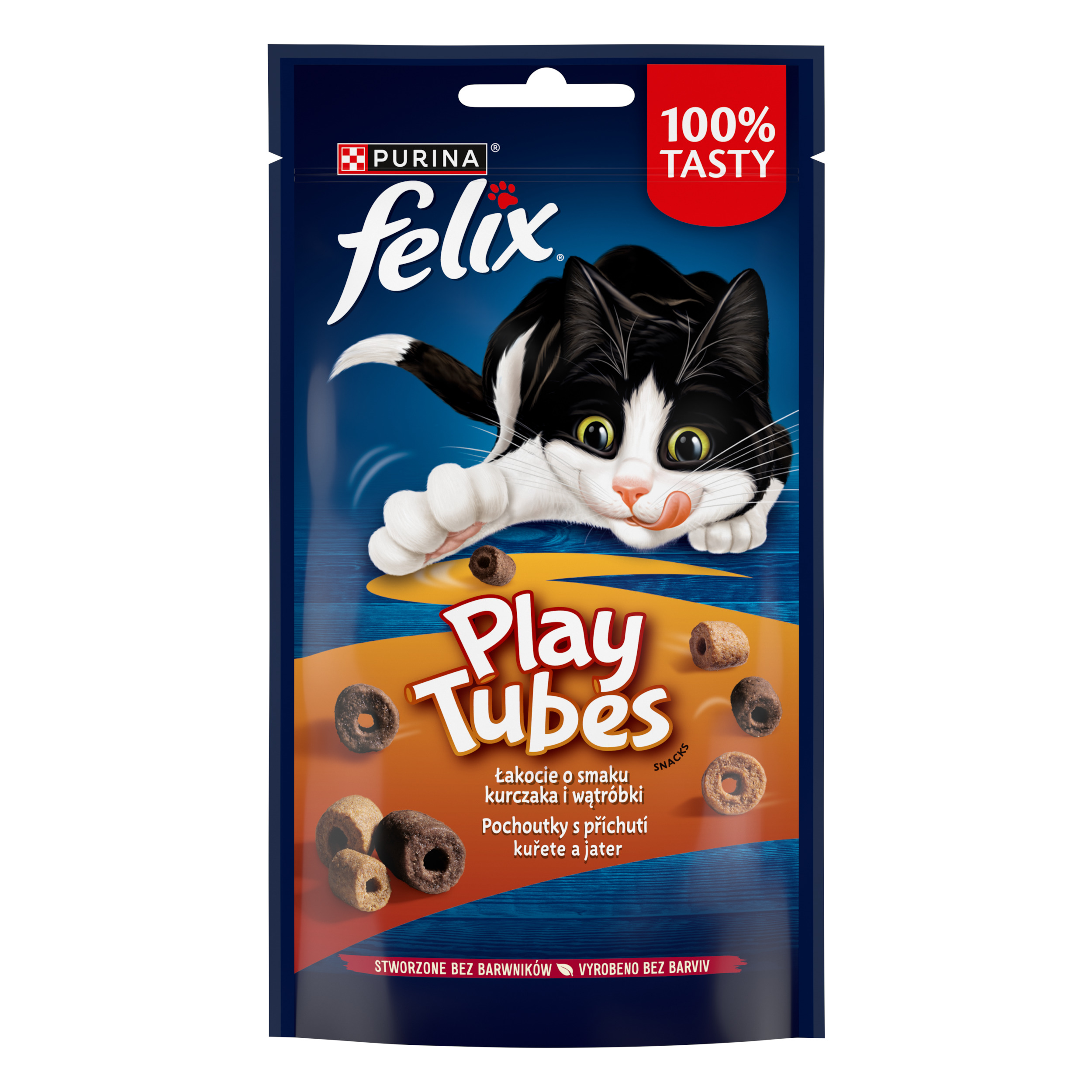 Felix play tubes s príchuťou kuraťa a pečene 50g