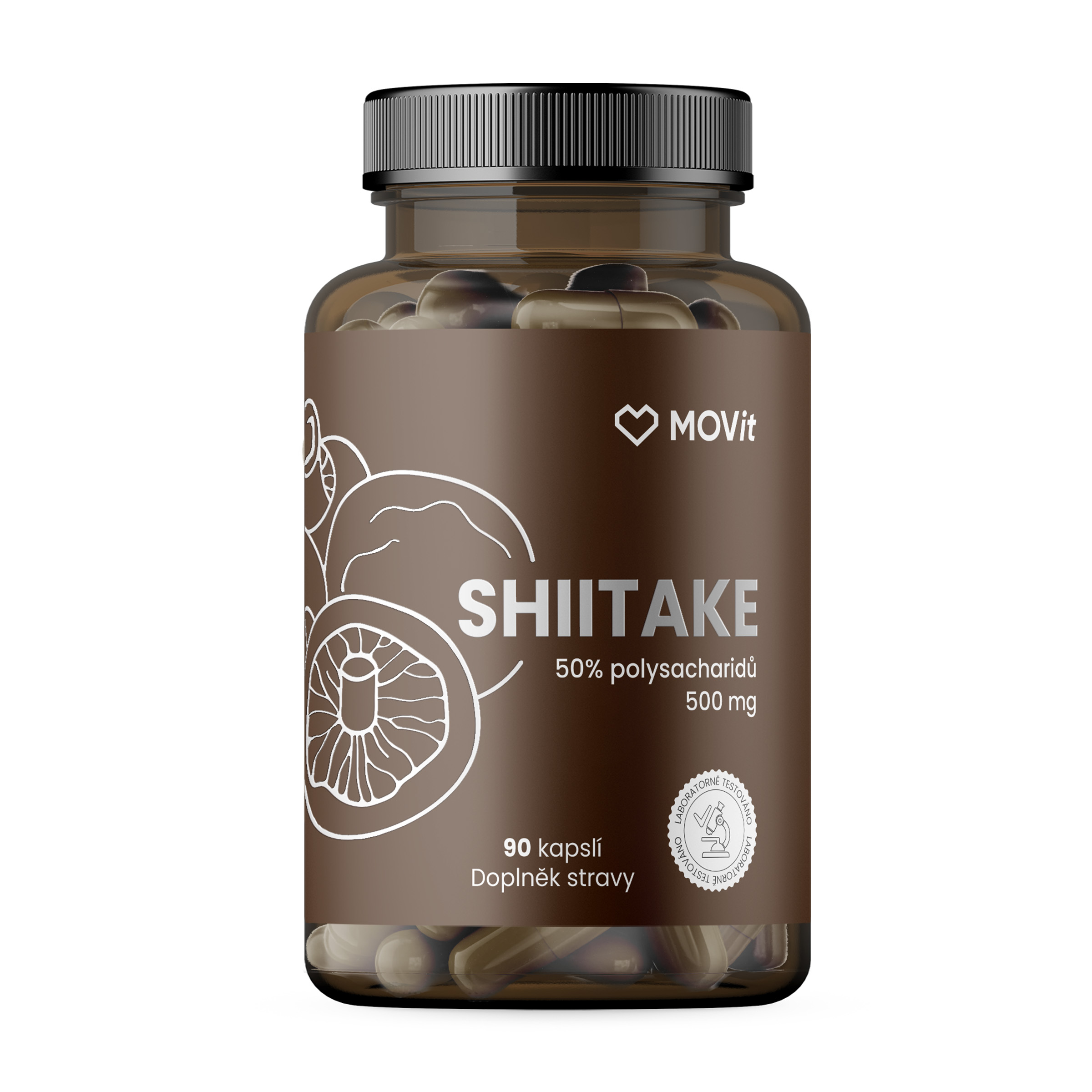 MOVit Movit Shiitake 50% polysach. 500 mg