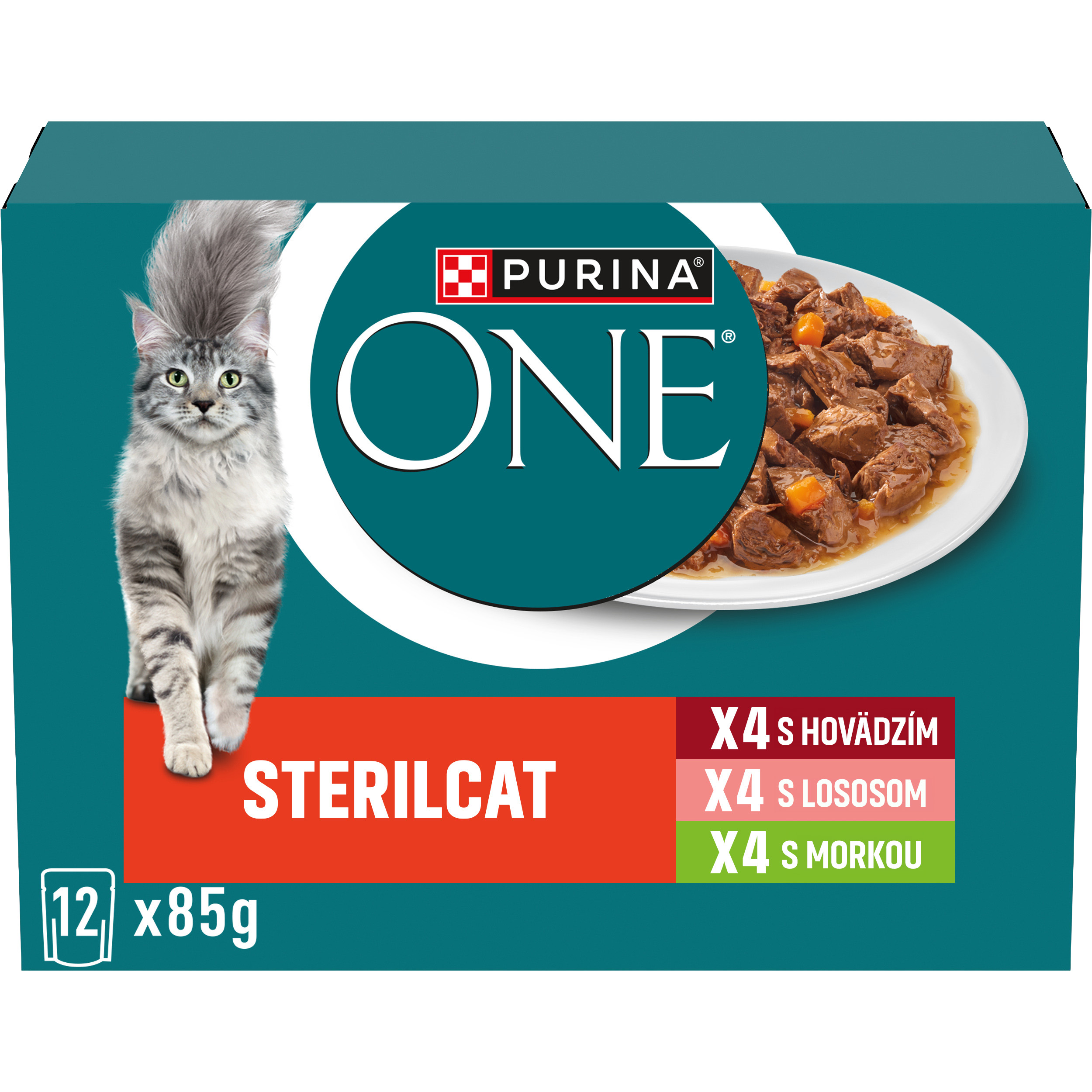 Purina ONE Purina One Multipack Sterilcat mini filetky s hovädzím a mrkvou 6(12x85g)