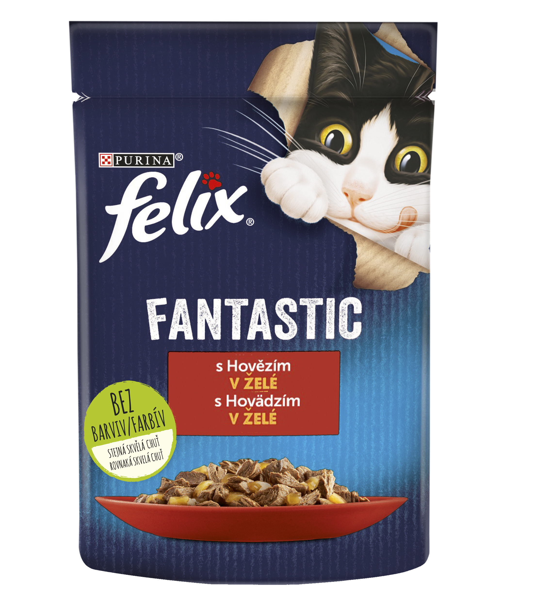 Felix Fantastic kapsičky pre mačky hovädzie v želé 85 g