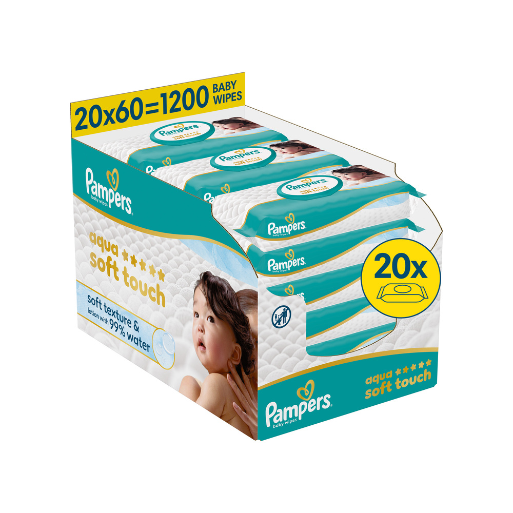 Pampers Pampers Aqua Soft Touch Detské Čistiace Obrúsky