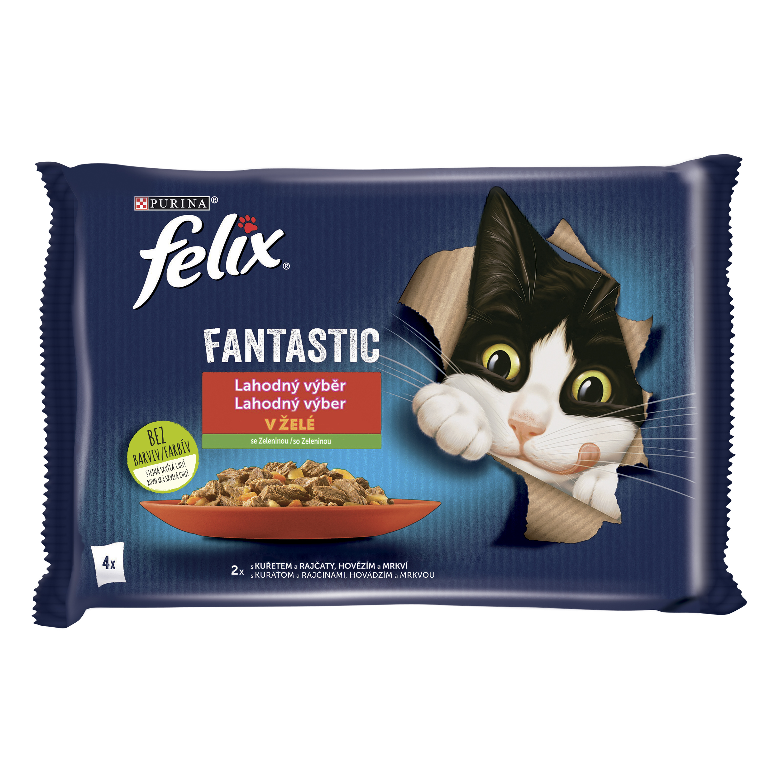Felix Felix Fantastic Duo kapsičky pre mačky kura, hovädzie 4×85 g