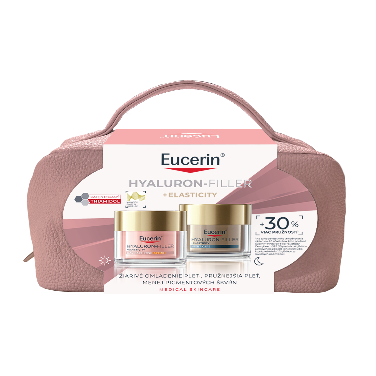 Eucerin Eucerin vianočná taštička hyaluron-filler + elasticity denný krém rosé spf 30+ nočný krém