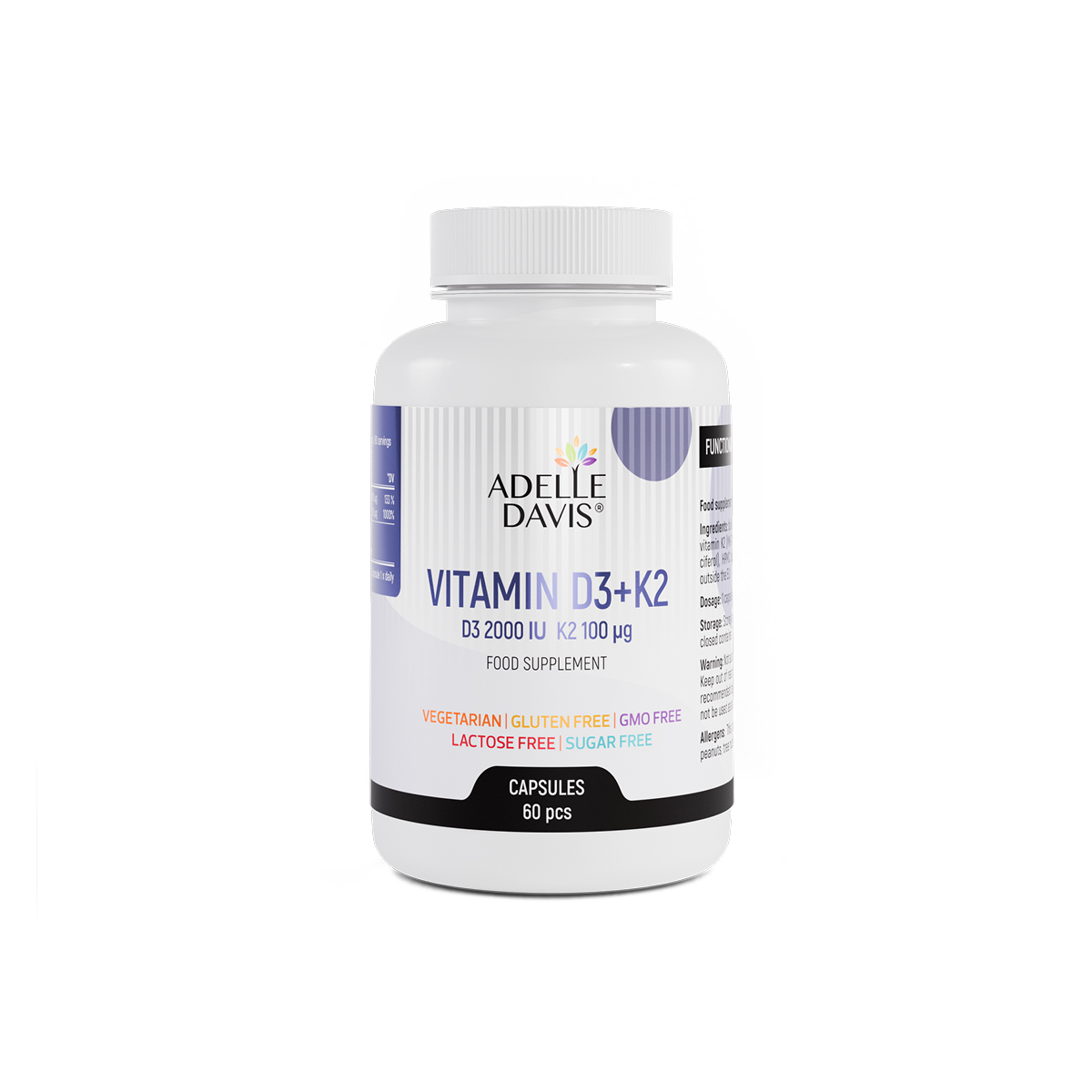 Adelle Davis Adelle Davis - Vitamín D3 50 mcg + K2 100 mcg