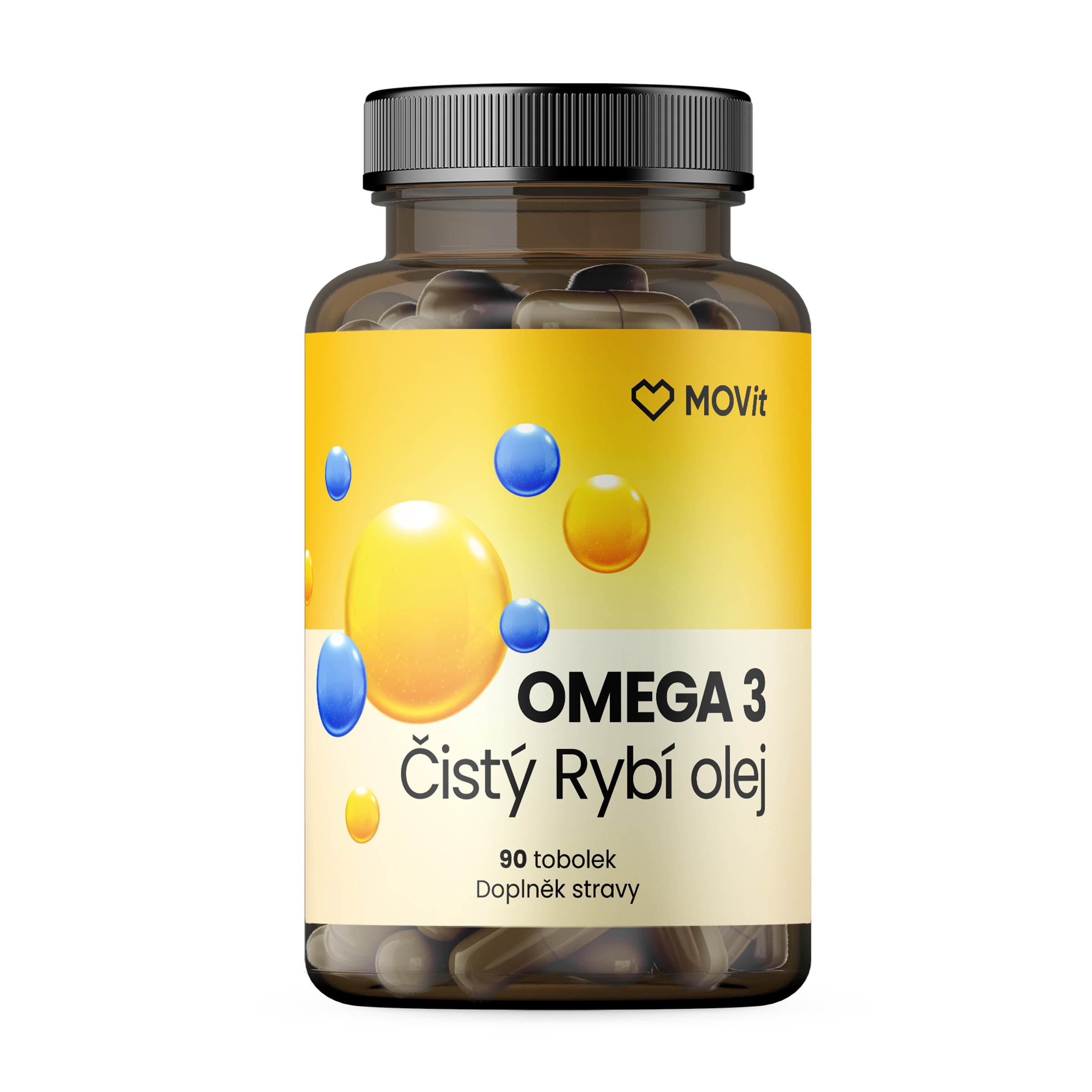 MOVit Movit Omega 3 Čistý Rybí Olej, 90 toboliek